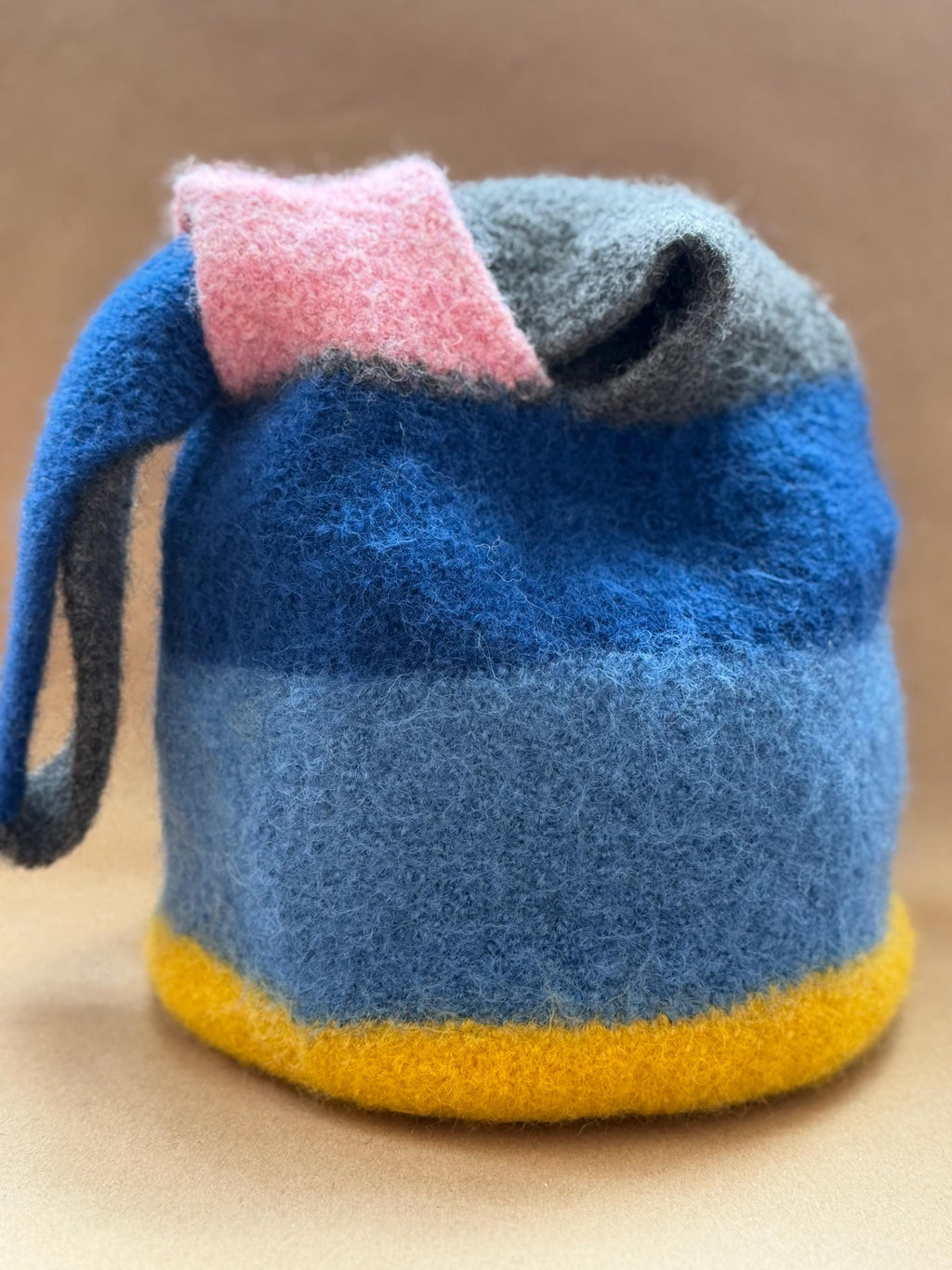 Felted Wool Knot Bag | Handmade Japanese Knot Bag | Knitting Project Bag | Felted Wool Tote
