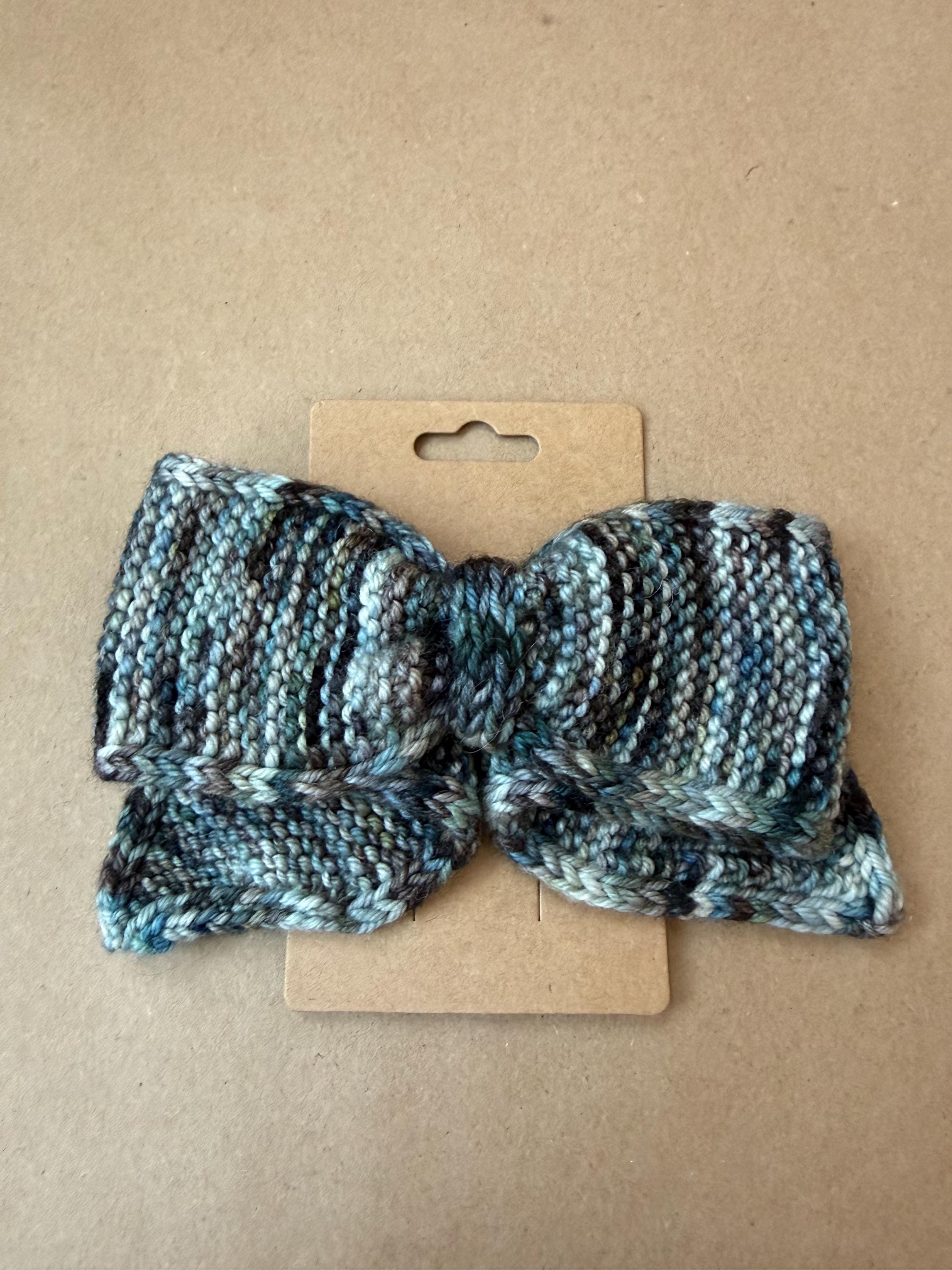Hand-Knit Bow Hair Clip | Knit Barrette in Small & Large