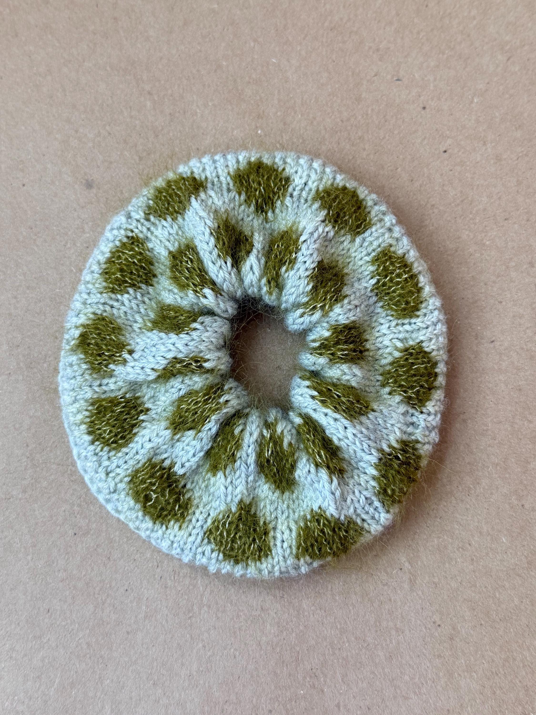Hand-Knit Mohair Scrunchie | Soft Hair Tie in Mohair or Merino-Mohair Blend
