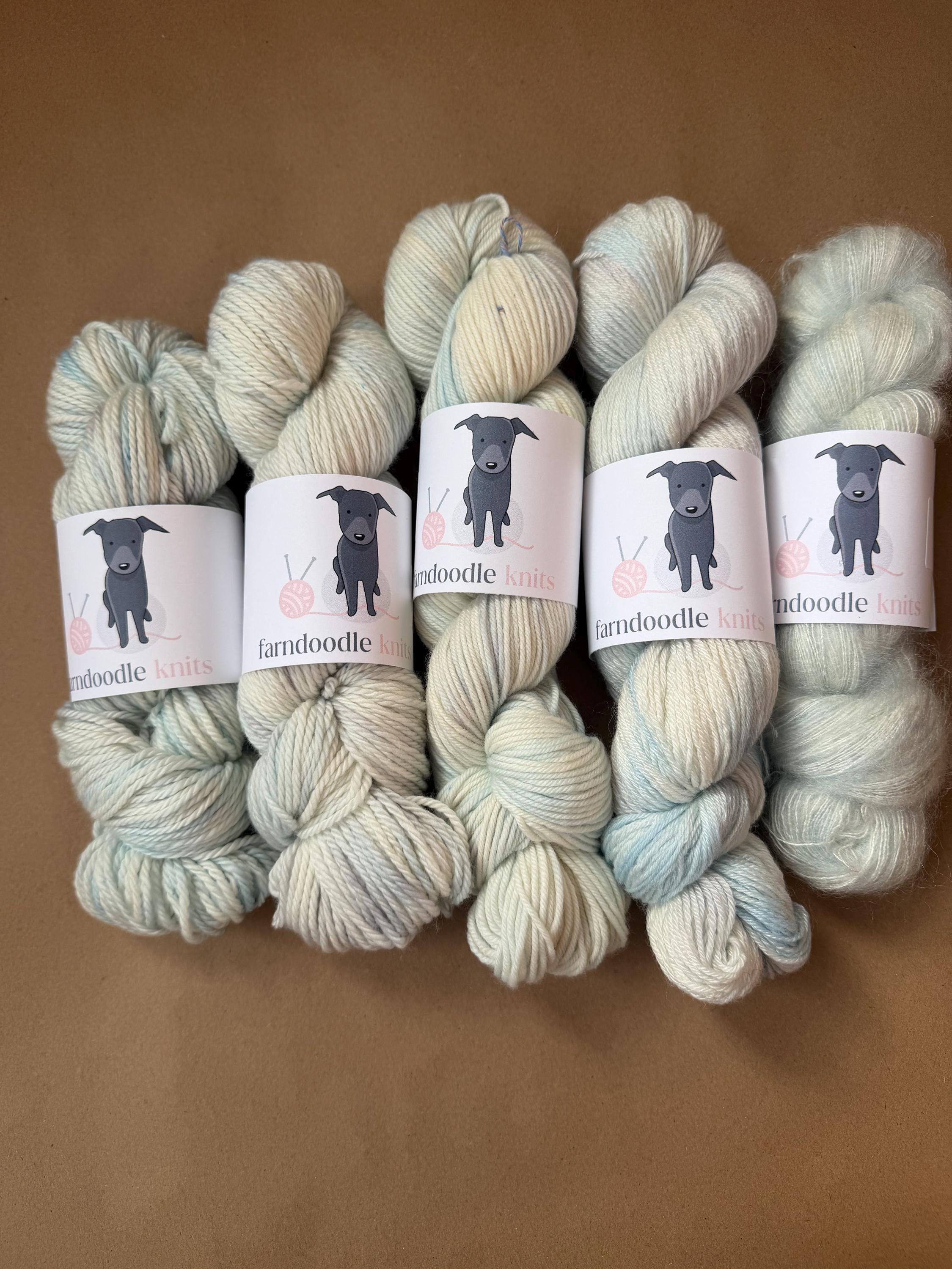 Hand-Dyed Yarn | Cumulus | Multiple Bases & Weights | Pastel Blue Tonal | Knitting & Crochet