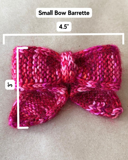 Hand-Knit Bow Hair Clip | Knit Barrette in Small & Large