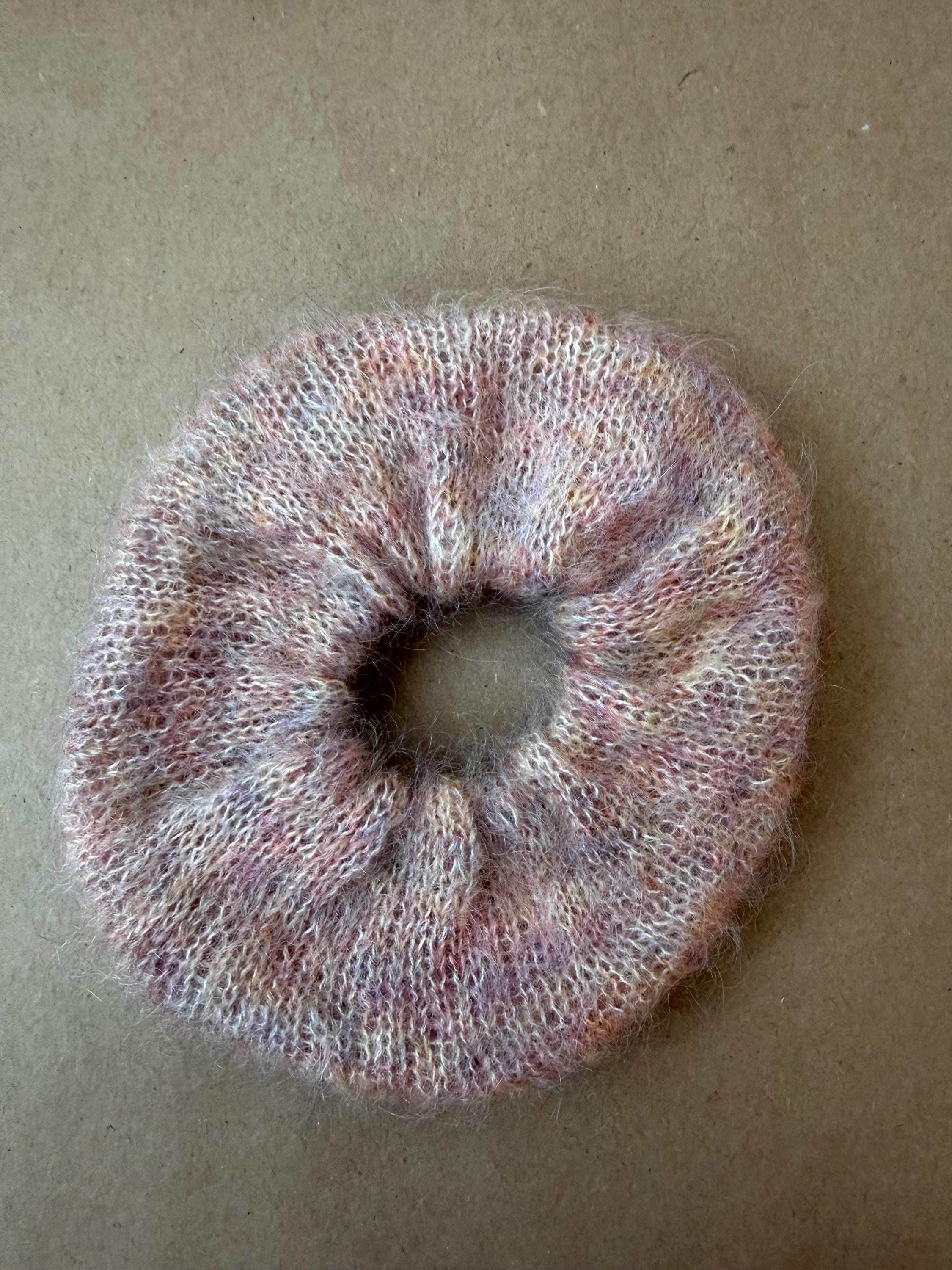 Hand-Knit Mohair Scrunchie | Soft Hair Tie in Mohair or Merino-Mohair Blend