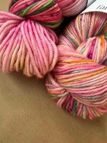 Hand Dyed Yarn "Flower Market" – Spring Floral DK, Worsted, Kid Silk Mohair