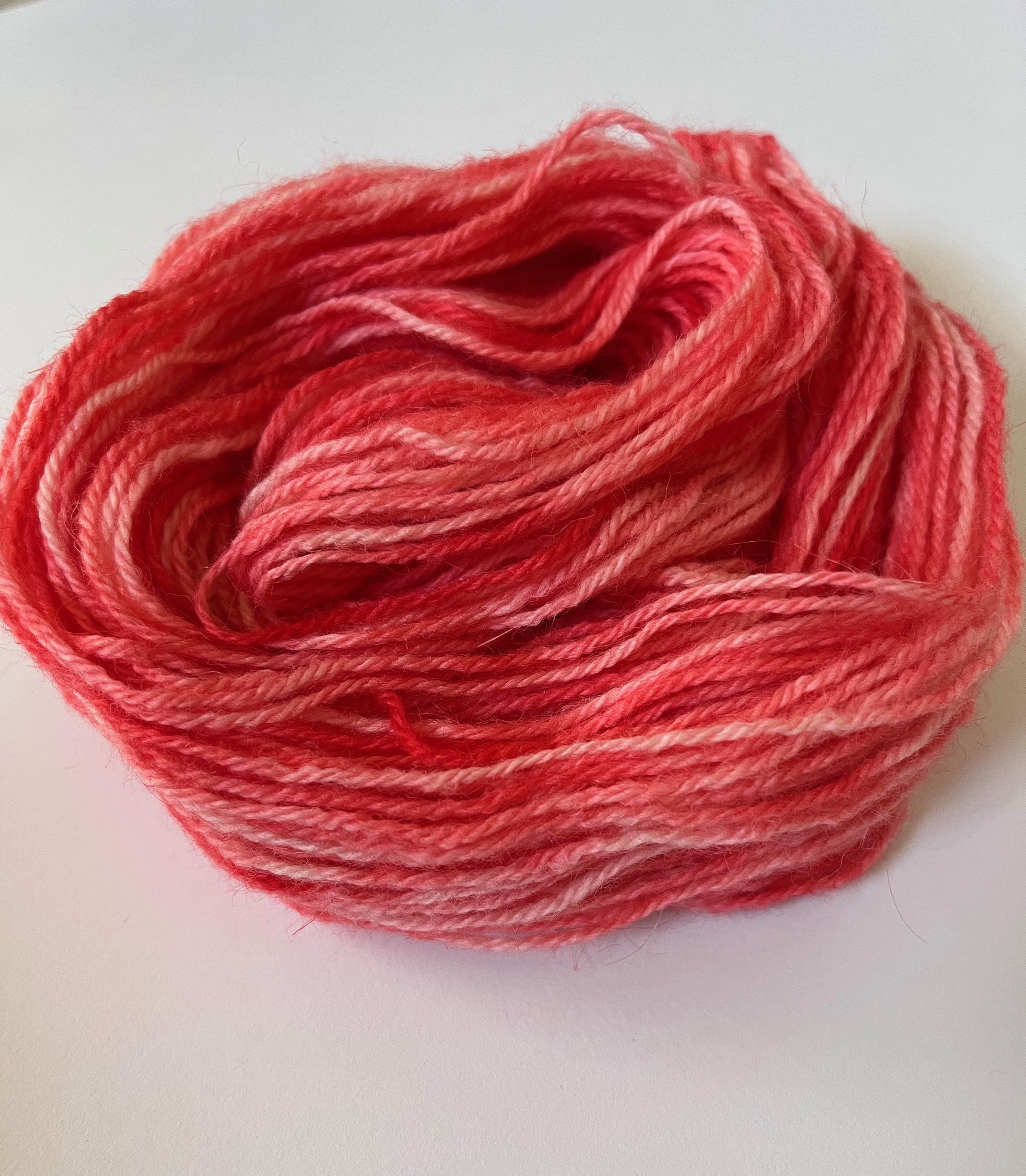 Hand-Dyed Fingering Mini Skein | Merino Angora Blend | Peppermint Stick | Variegated | 20g 87 yards