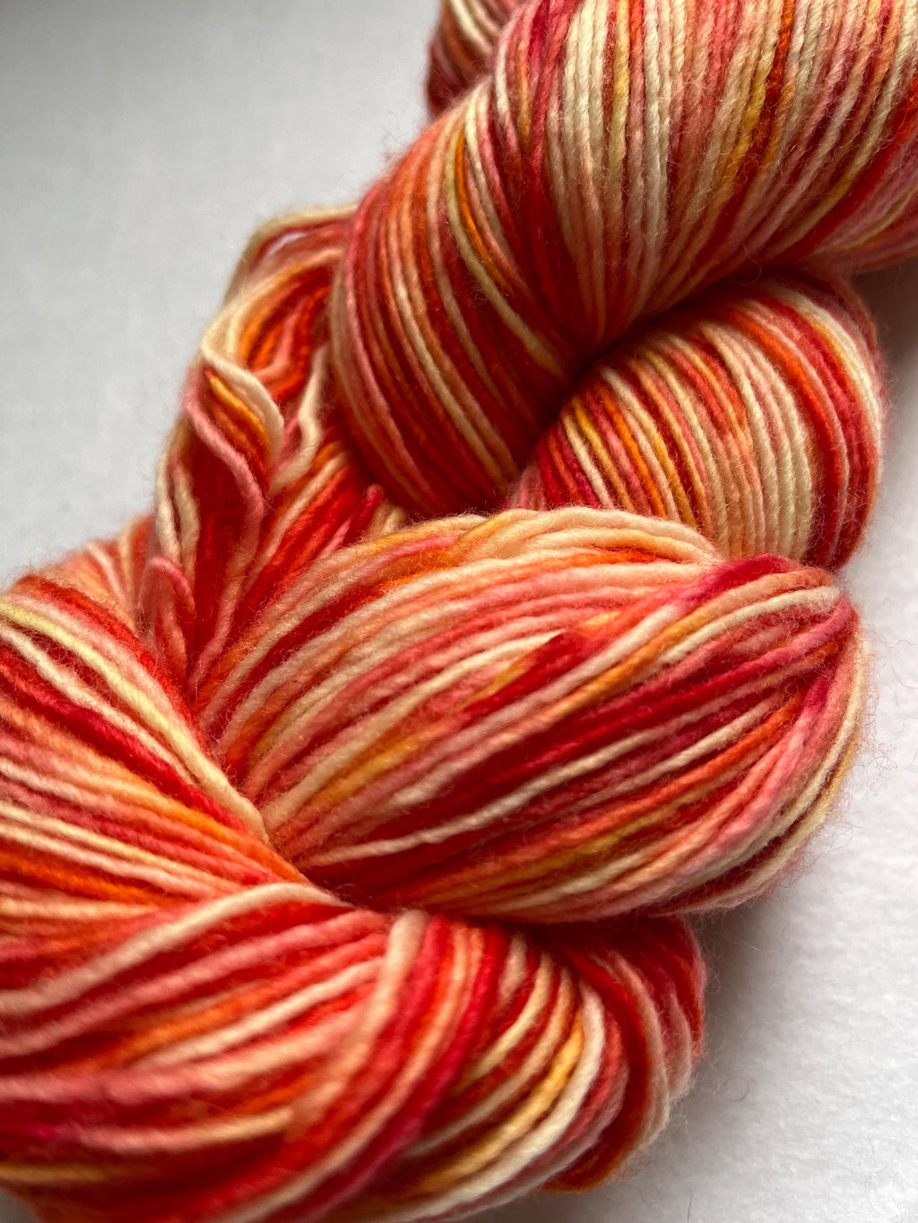 Hand-Dyed Yarn | Flame | Multiple Bases | Fingering Weight | Red Orange Yellow | Sock Yarn