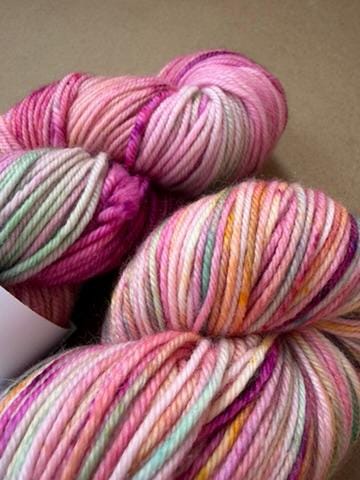 Hand Dyed Yarn "Flower Market" – Spring Floral DK, Worsted, Kid Silk Mohair