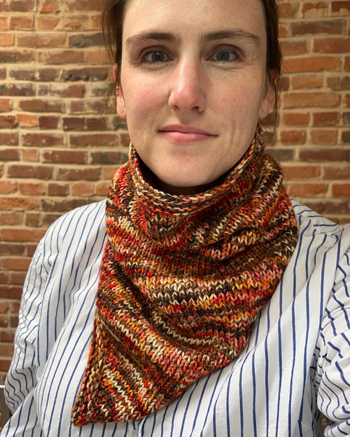 Hand Knit Cowl Scarf – Wool Alpaca Neck Warmer – Hand Dyed Yarn Cowl – Cozy Winter Scarf – Handmade Gift for Her