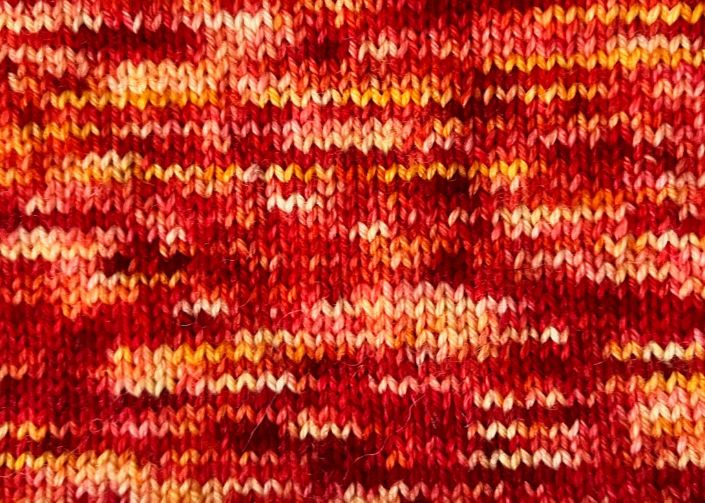 Hand-Dyed Yarn | Flame | Multiple Bases | Fingering Weight | Red Orange Yellow | Sock Yarn