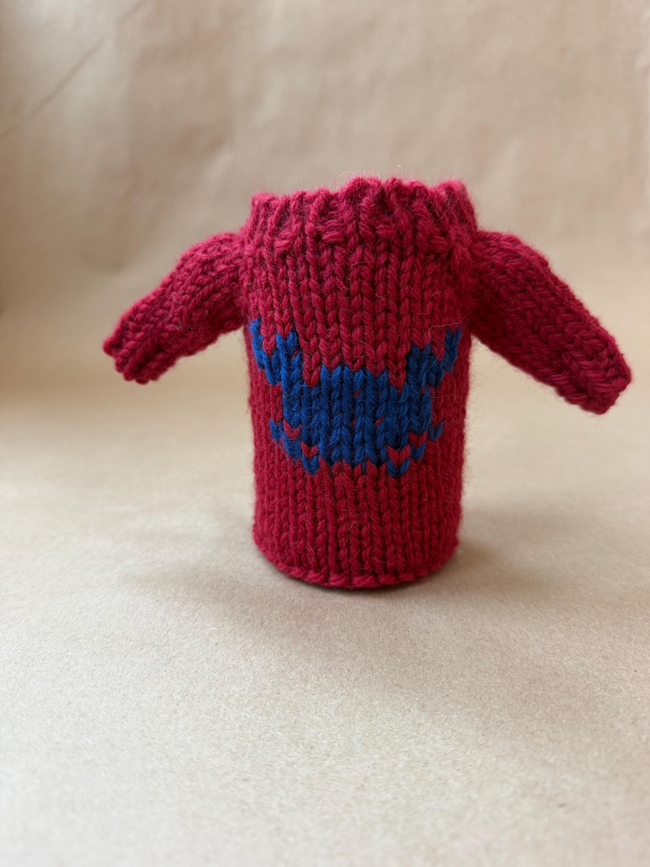 Hand Knit Sweater Can Koozie | Wool Beer Cozy | Knitted Can Cooler | Handmade Gift | 12oz