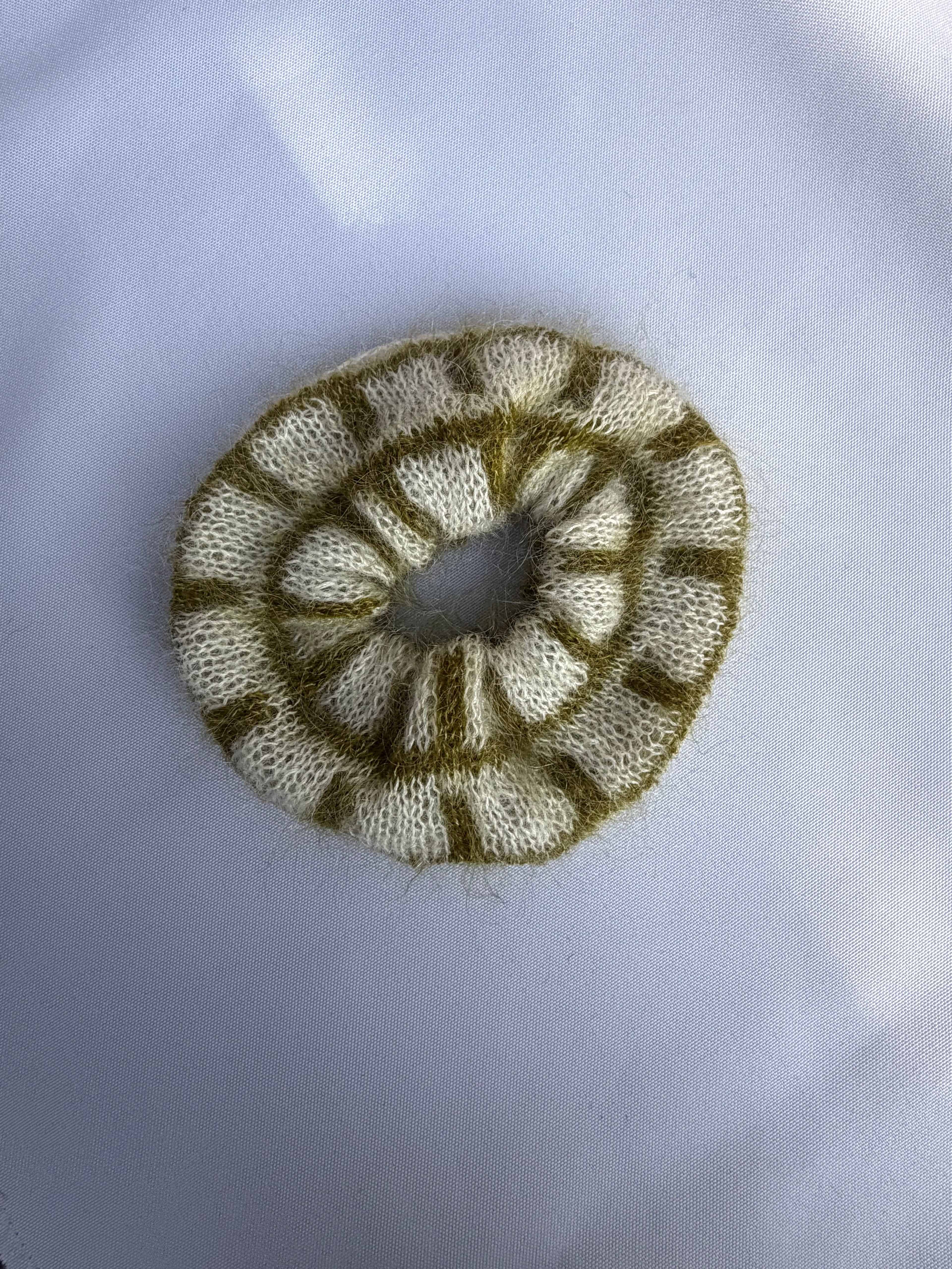 Hand-Knit Mohair Scrunchie | Soft Hair Tie in Mohair or Merino-Mohair Blend