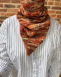 Hand Knit Cowl Scarf – Wool Alpaca Neck Warmer – Hand Dyed Yarn Cowl – Cozy Winter Scarf – Handmade Gift for Her