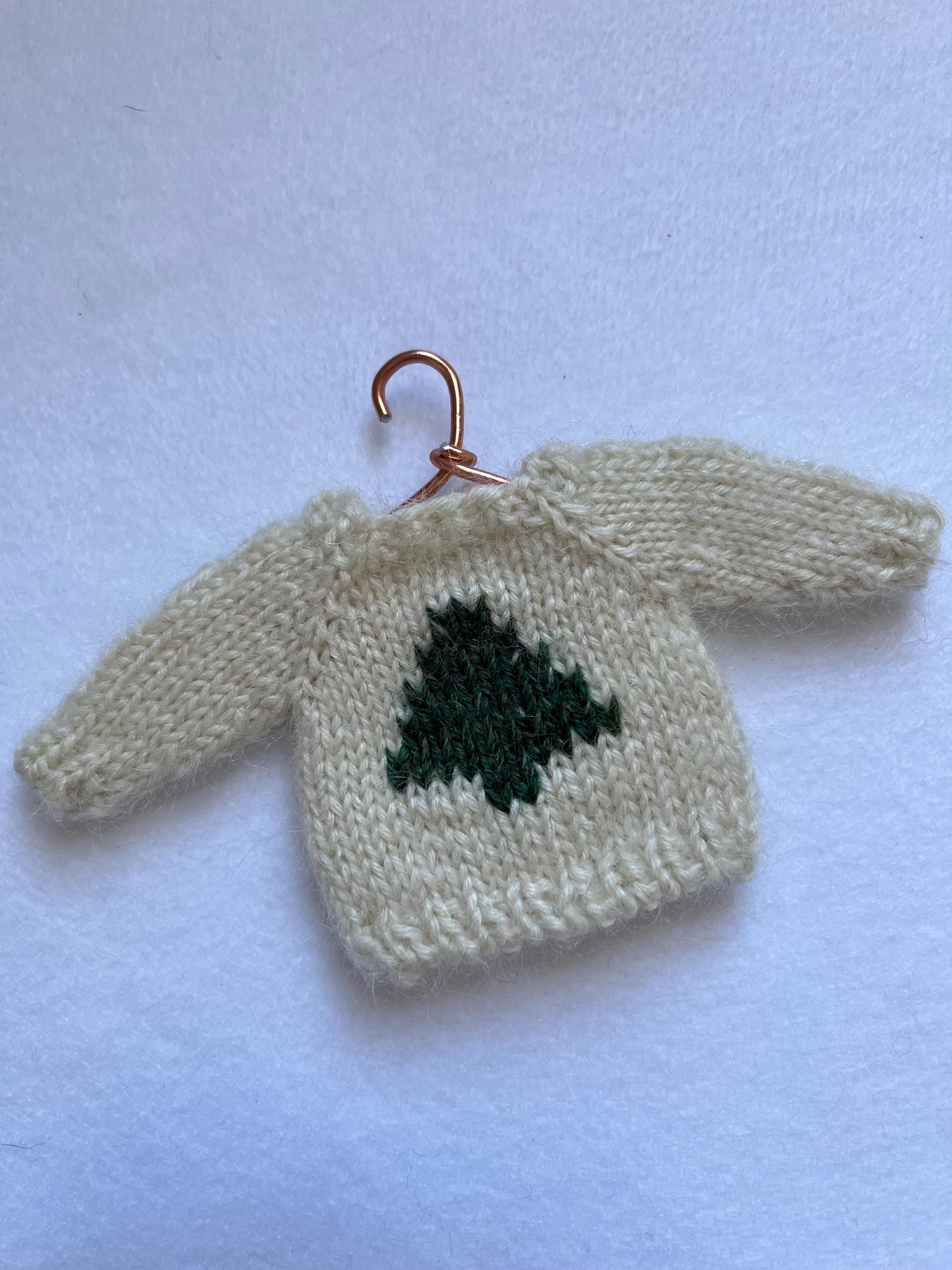Mini Knit Sweater Ornament — Hand-Knit Christmas Tree Design