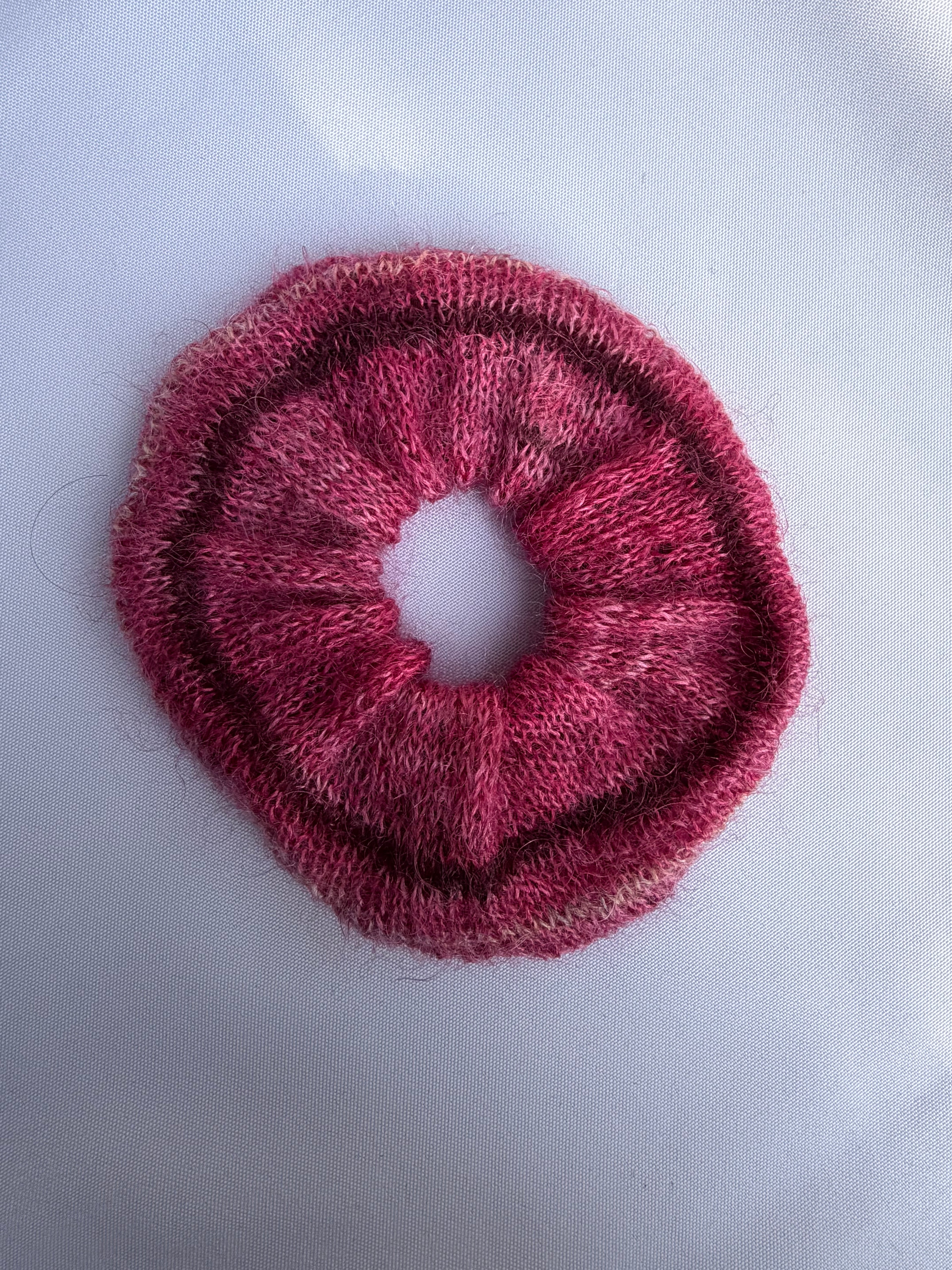Hand-Knit Mohair Scrunchie | Soft Hair Tie in Mohair or Merino-Mohair Blend
