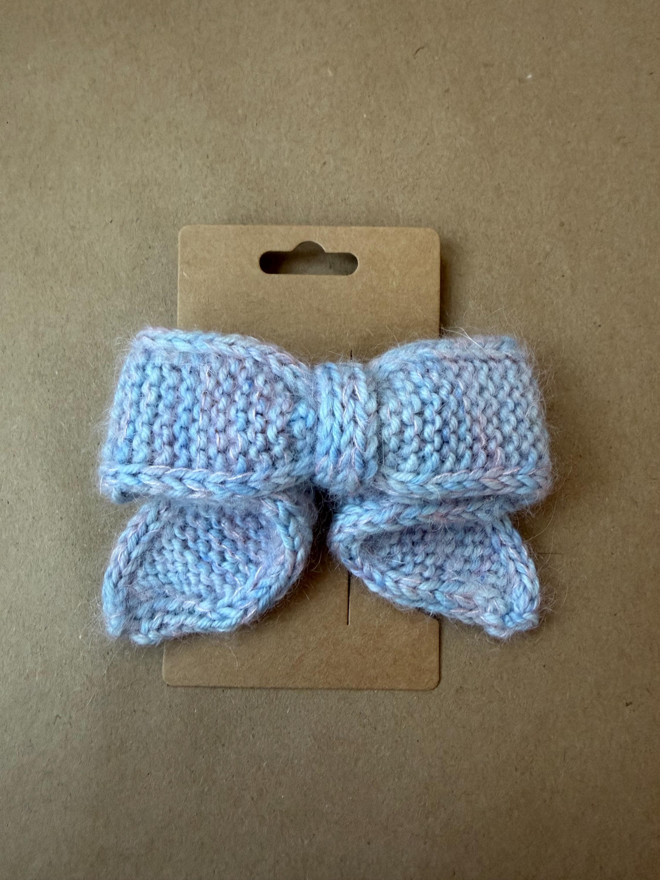 Hand-Knit Bow Hair Clip | Knit Barrette in Small & Large