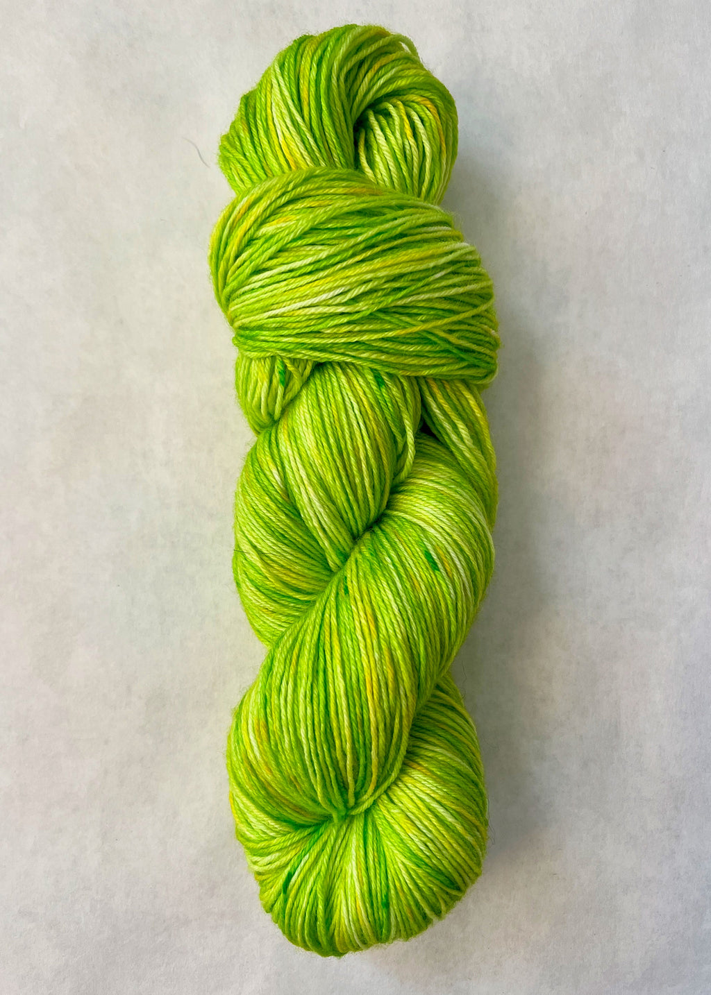 Hand-Dyed Mini Skein | Merino Cashmere Nylon | Lemon Lime | Fingering Sock Yarn | 20g 96 yards