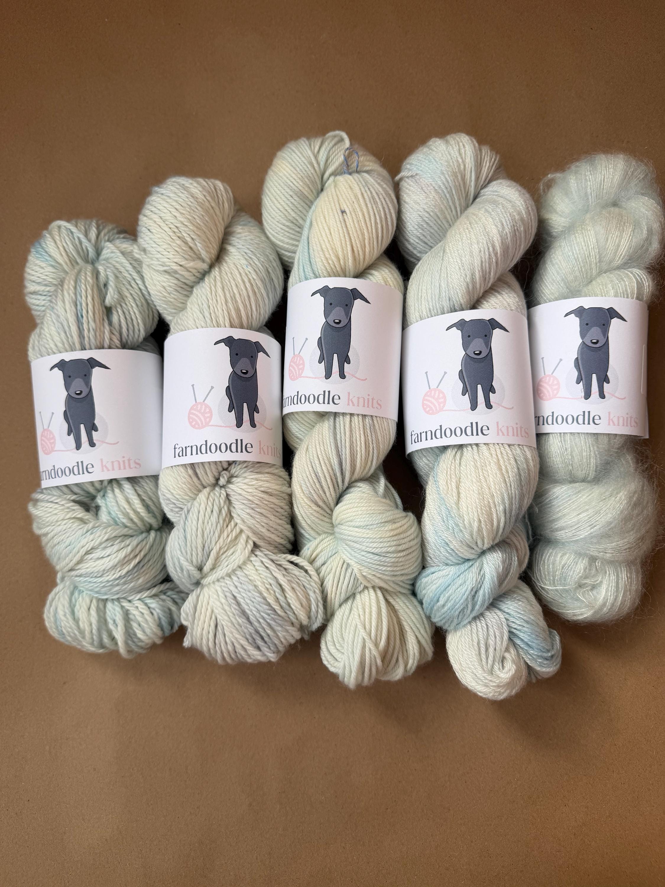 Hand-Dyed Yarn | Cumulus | Multiple Bases & Weights | Pastel Blue Tonal | Knitting & Crochet