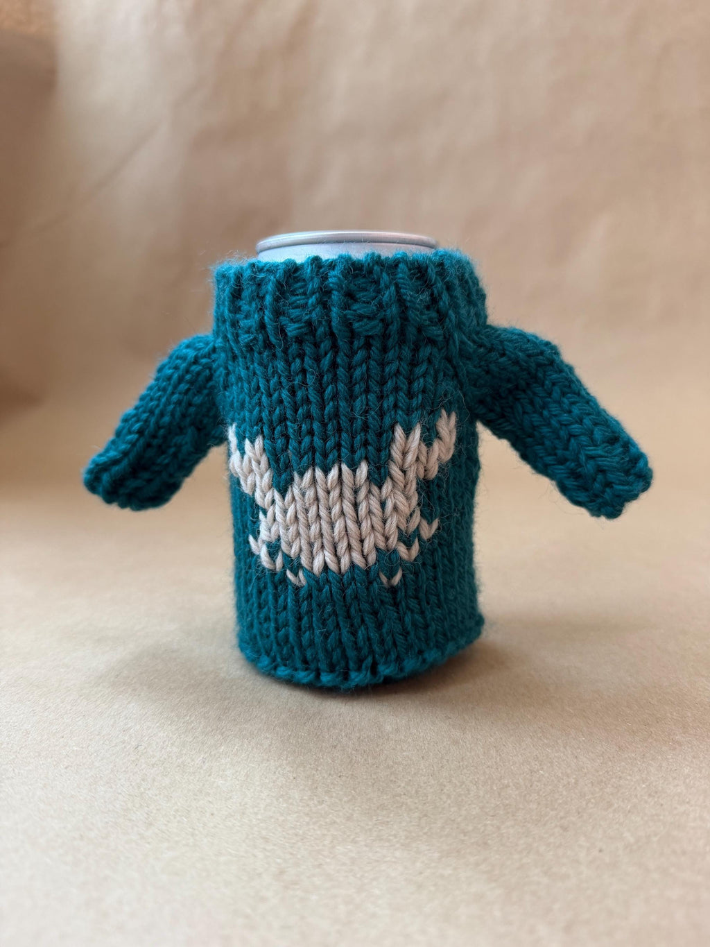 Hand Knit Sweater Can Koozie | Wool Beer Cozy | Knitted Can Cooler | Handmade Gift | 12oz