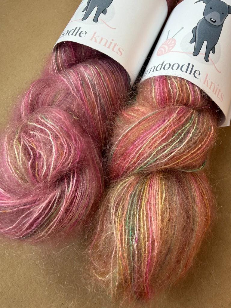 Hand Dyed Yarn "Flower Market" – Spring Floral DK, Worsted, Kid Silk Mohair