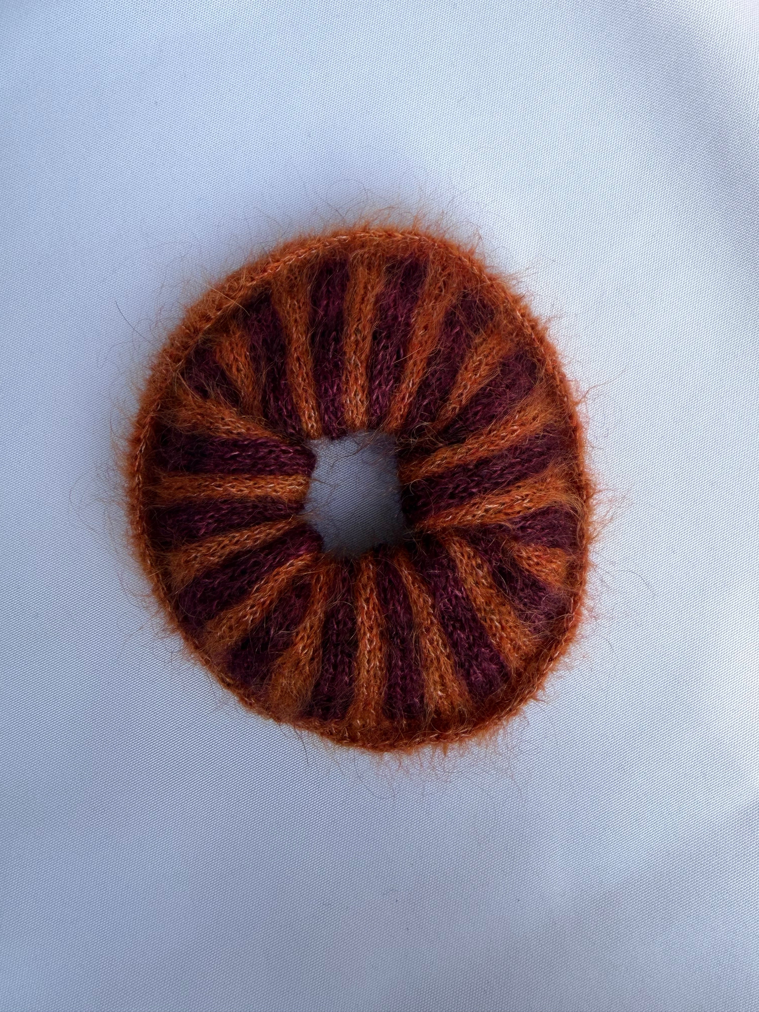 Hand-Knit Mohair Scrunchie | Soft Hair Tie in Mohair or Merino-Mohair Blend