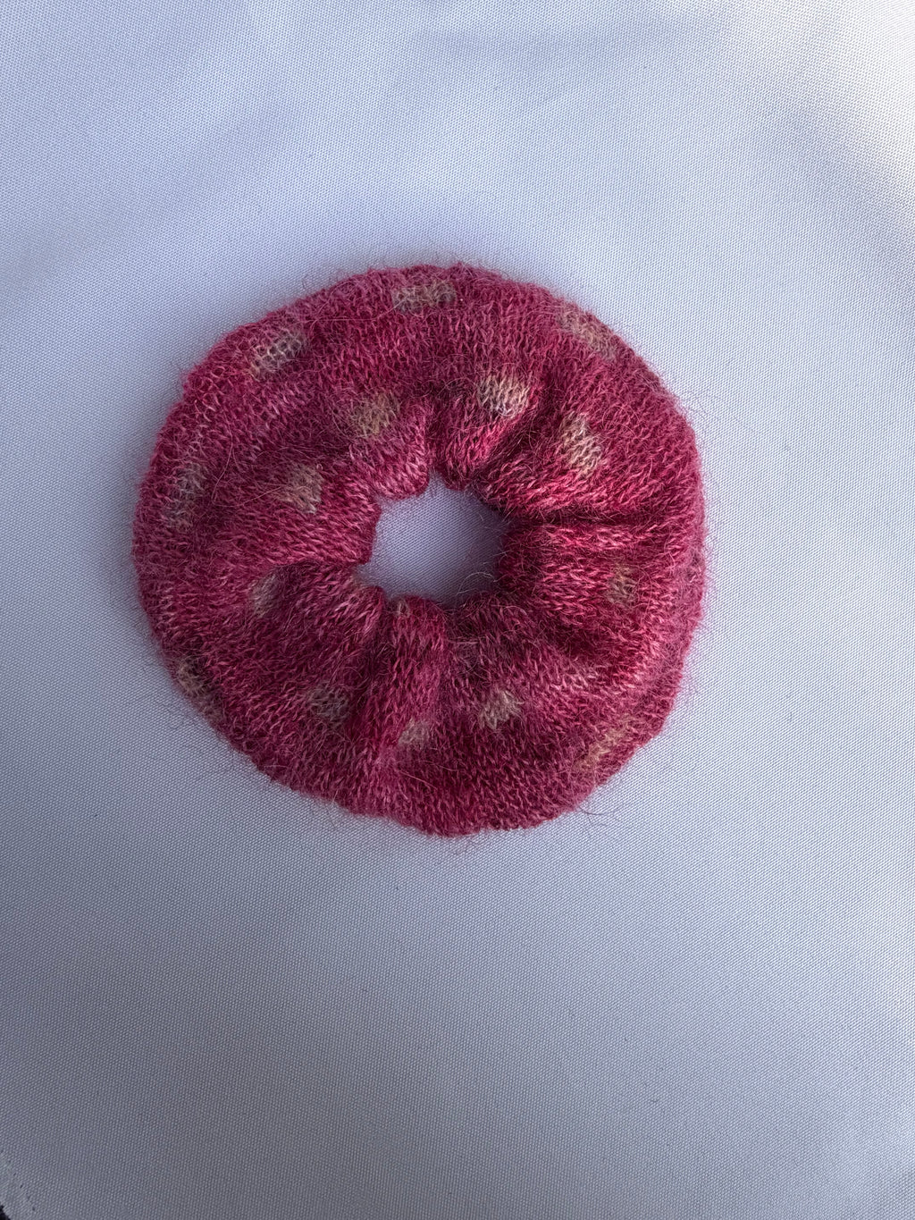 Hand-Knit Mohair Scrunchie | Soft Hair Tie in Mohair or Merino-Mohair Blend