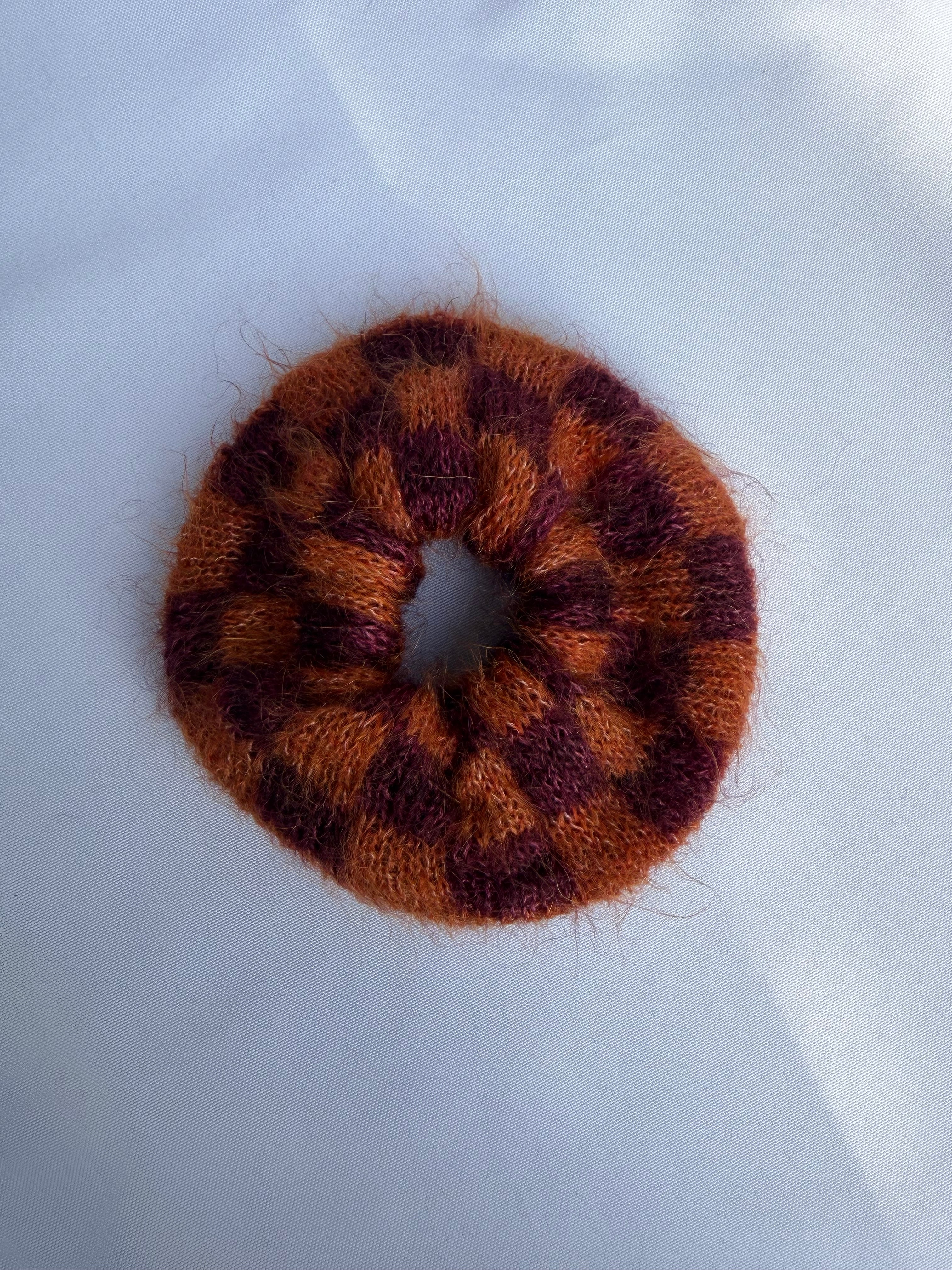 Hand-Knit Mohair Scrunchie | Soft Hair Tie in Mohair or Merino-Mohair Blend