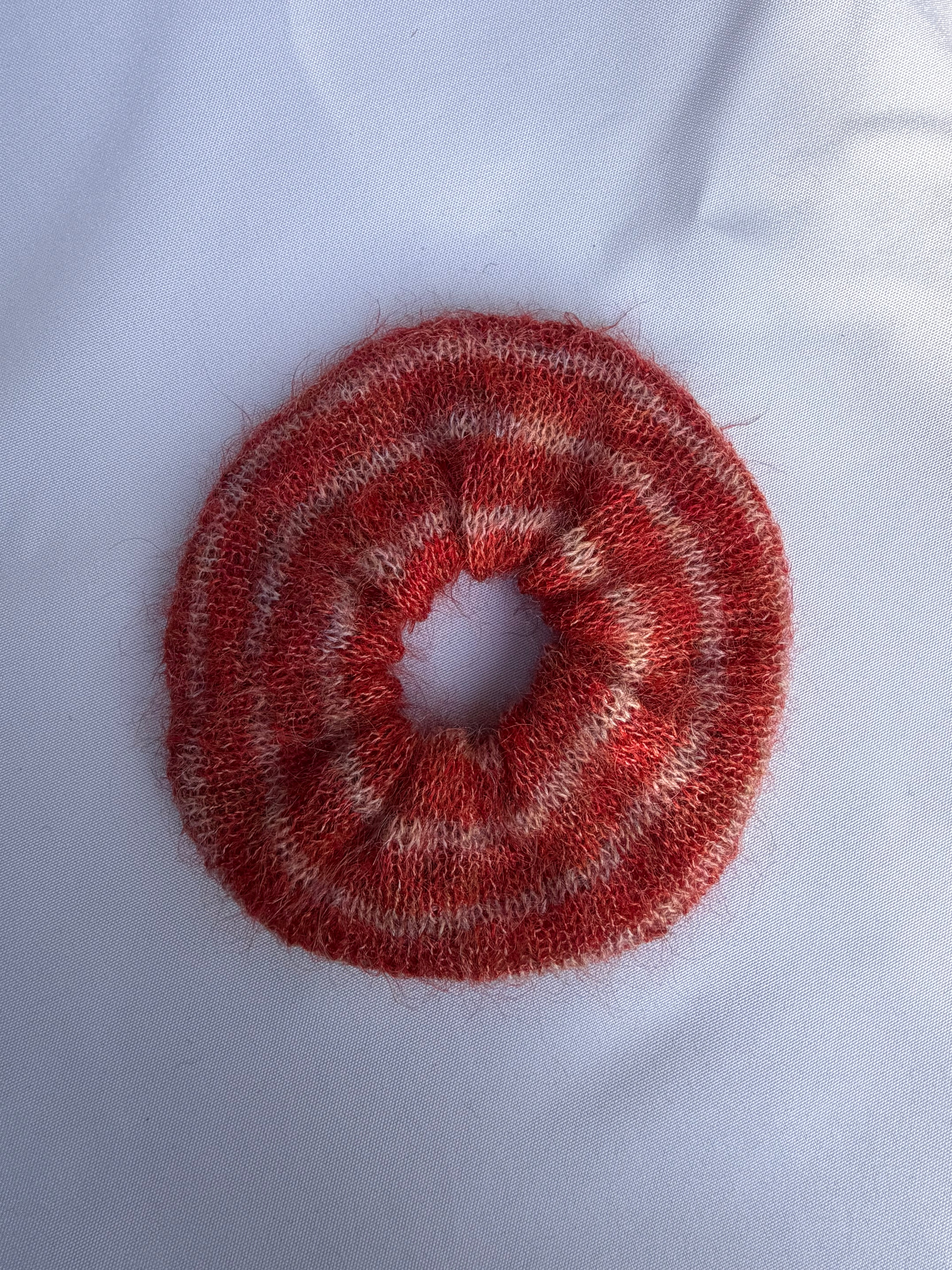 Hand-Knit Mohair Scrunchie | Soft Hair Tie in Mohair or Merino-Mohair Blend