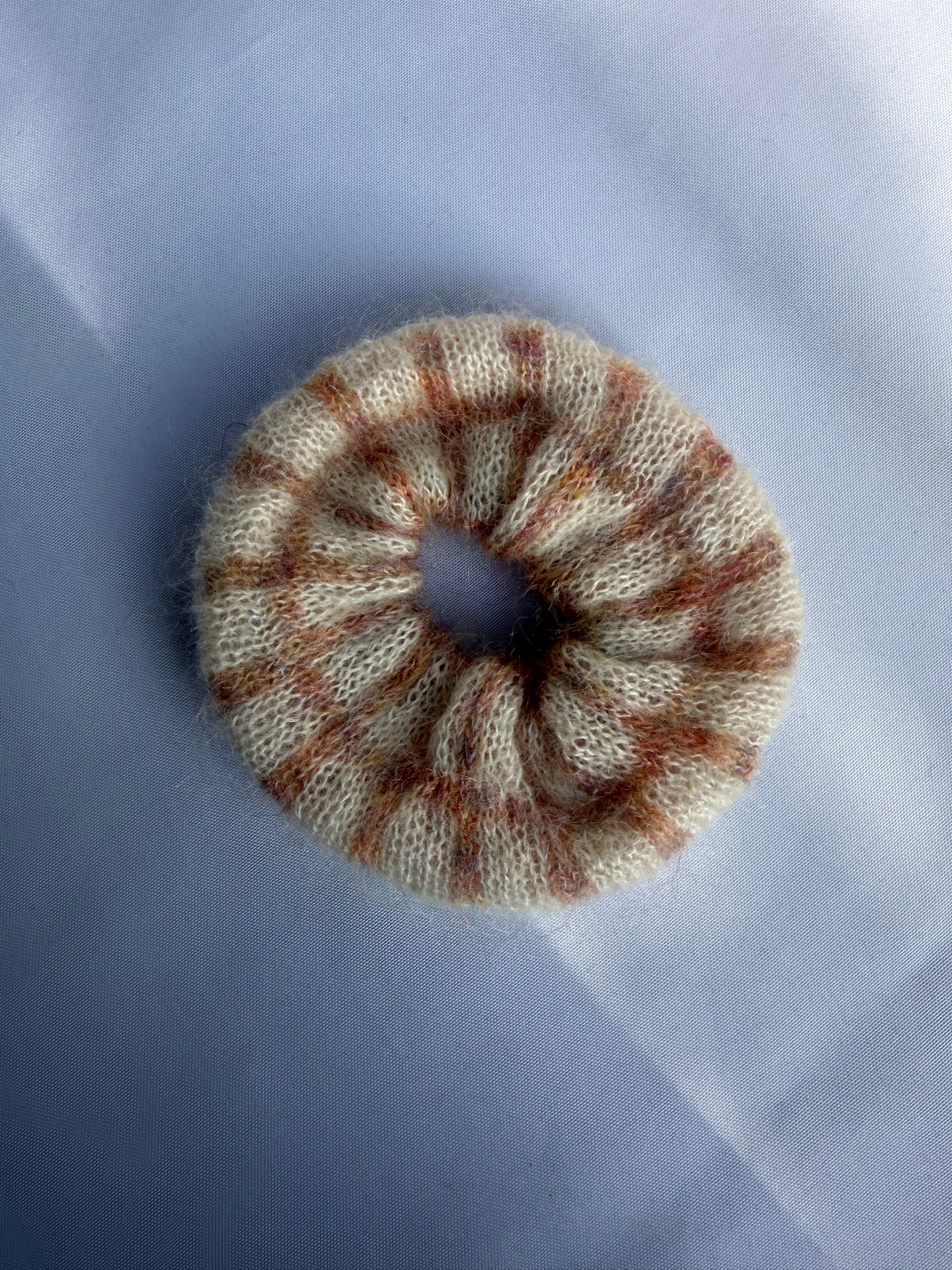 Hand-Knit Mohair Scrunchie | Soft Hair Tie in Mohair or Merino-Mohair Blend