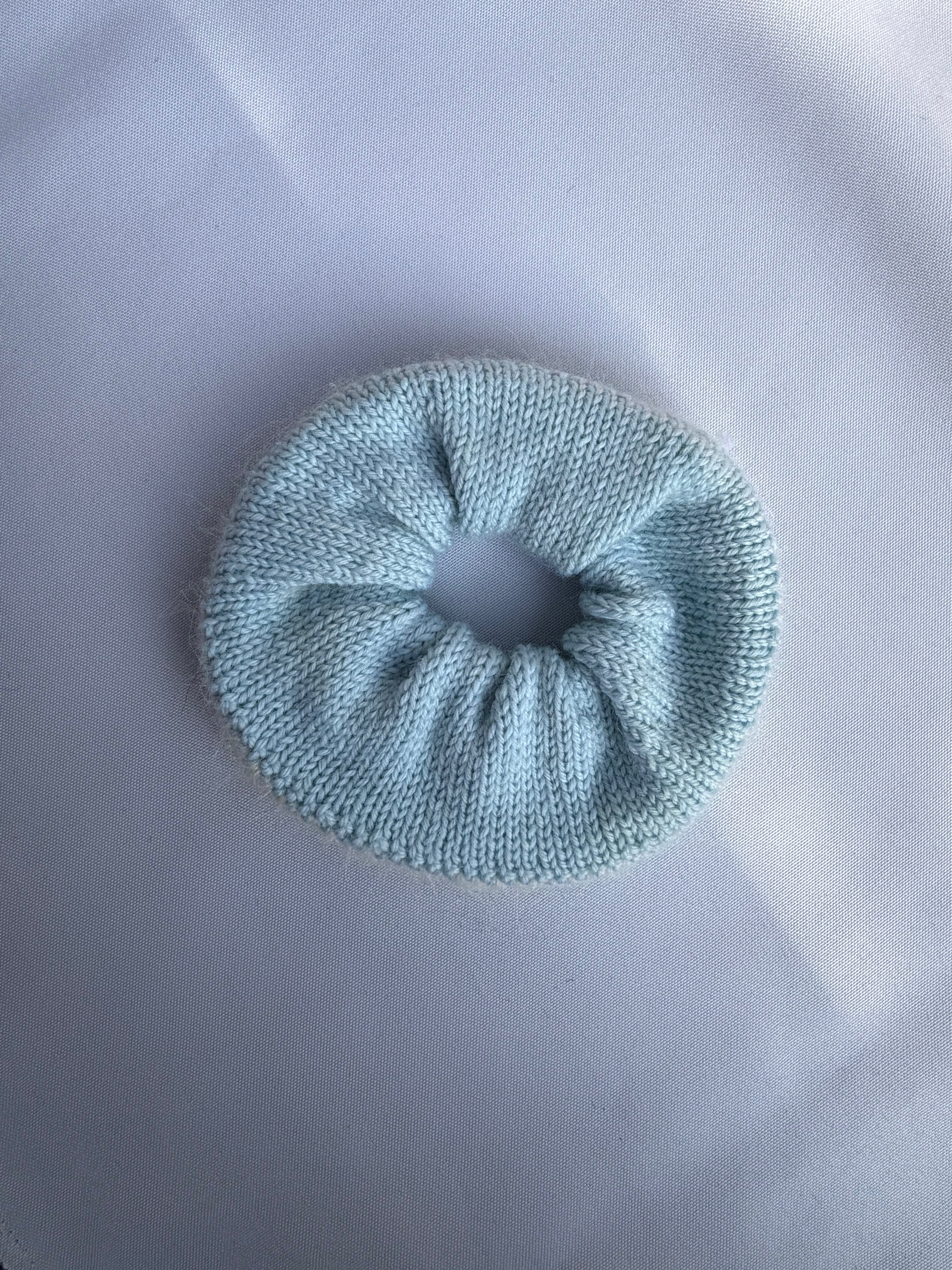 Hand-Knit Mohair Scrunchie | Soft Hair Tie in Mohair or Merino-Mohair Blend