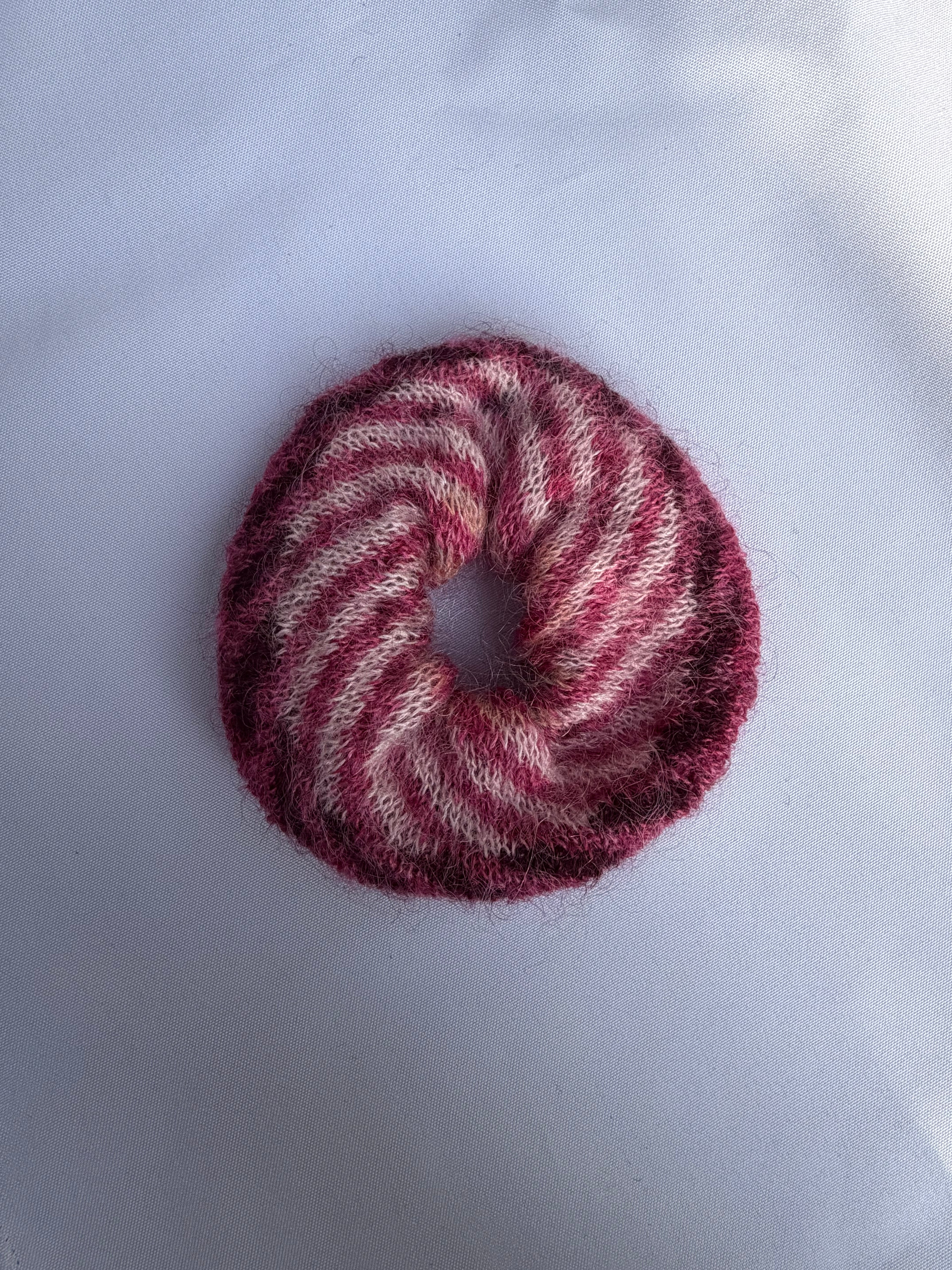 Hand-Knit Mohair Scrunchie | Soft Hair Tie in Mohair or Merino-Mohair Blend
