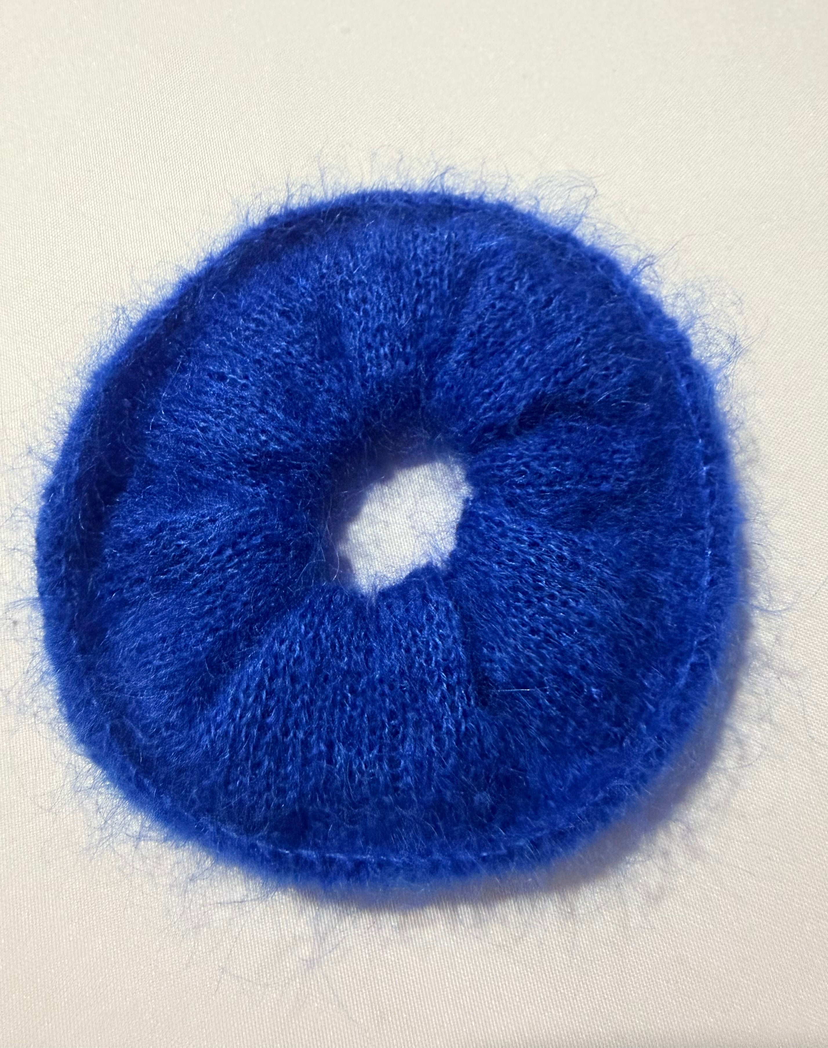 Hand-Knit Mohair Scrunchie | Soft Hair Tie in Mohair or Merino-Mohair Blend