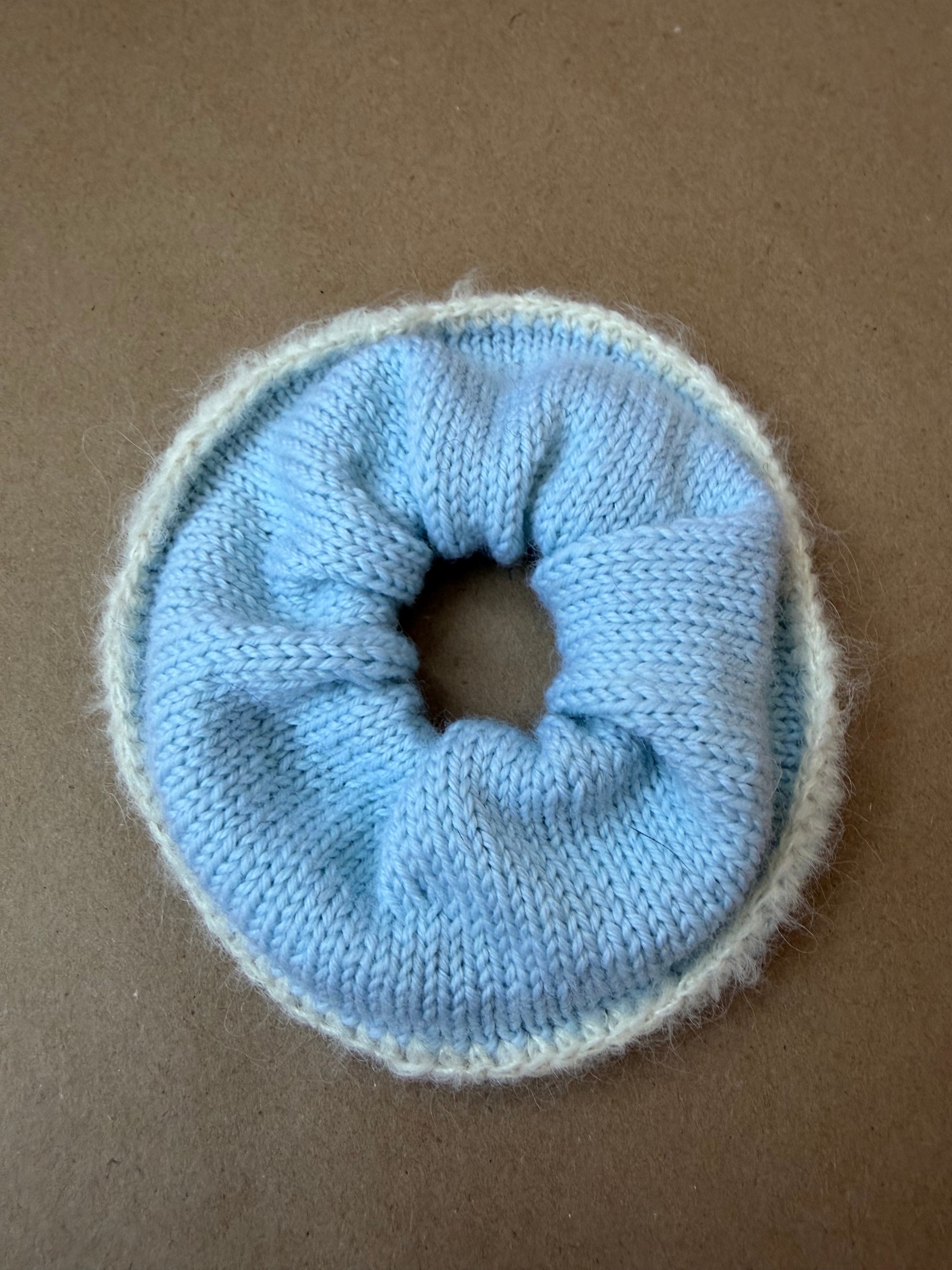Hand-Knit Mohair Scrunchie | Soft Hair Tie in Mohair or Merino-Mohair Blend
