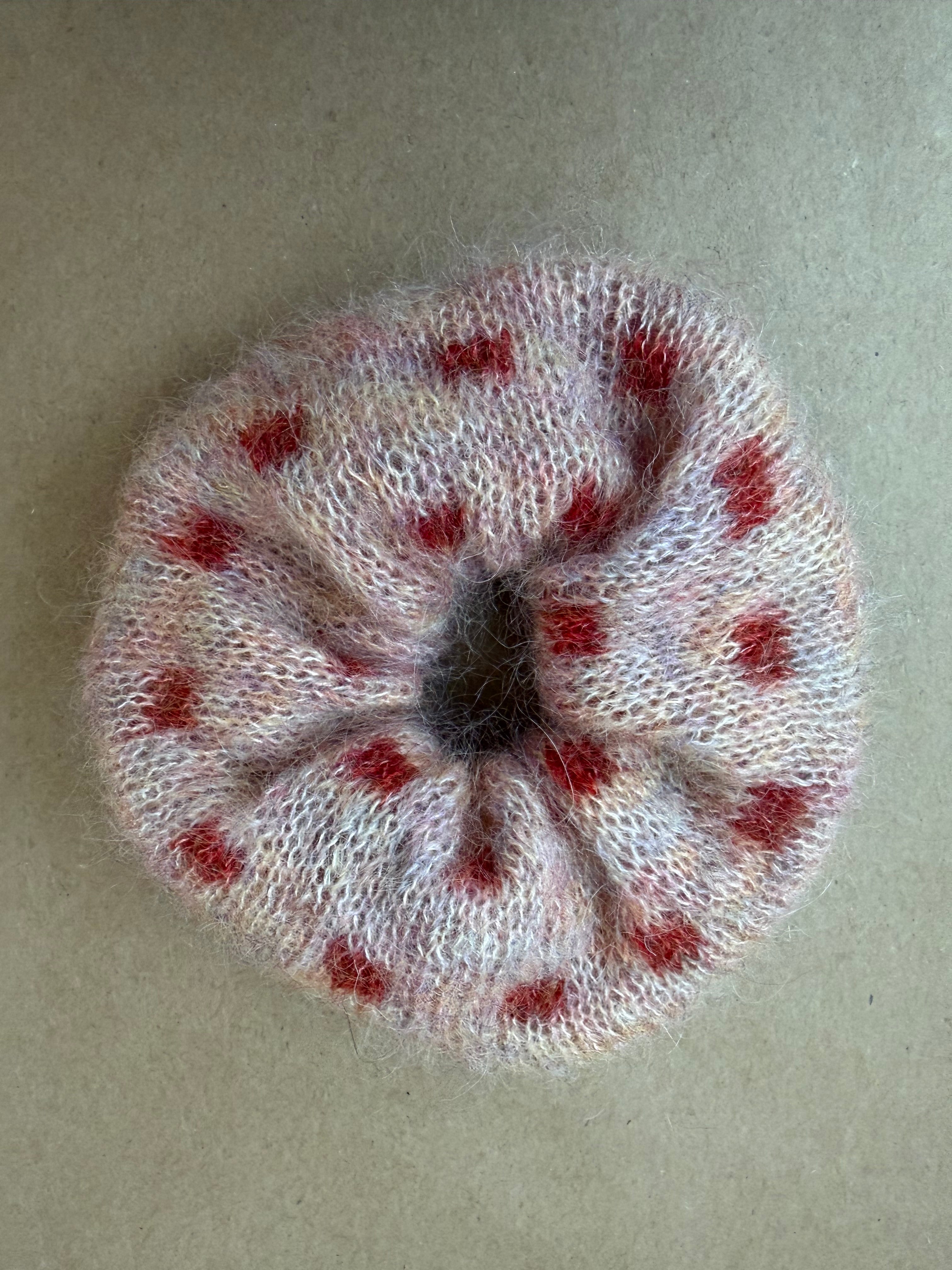 Hand-Knit Mohair Scrunchie | Soft Hair Tie in Mohair or Merino-Mohair Blend