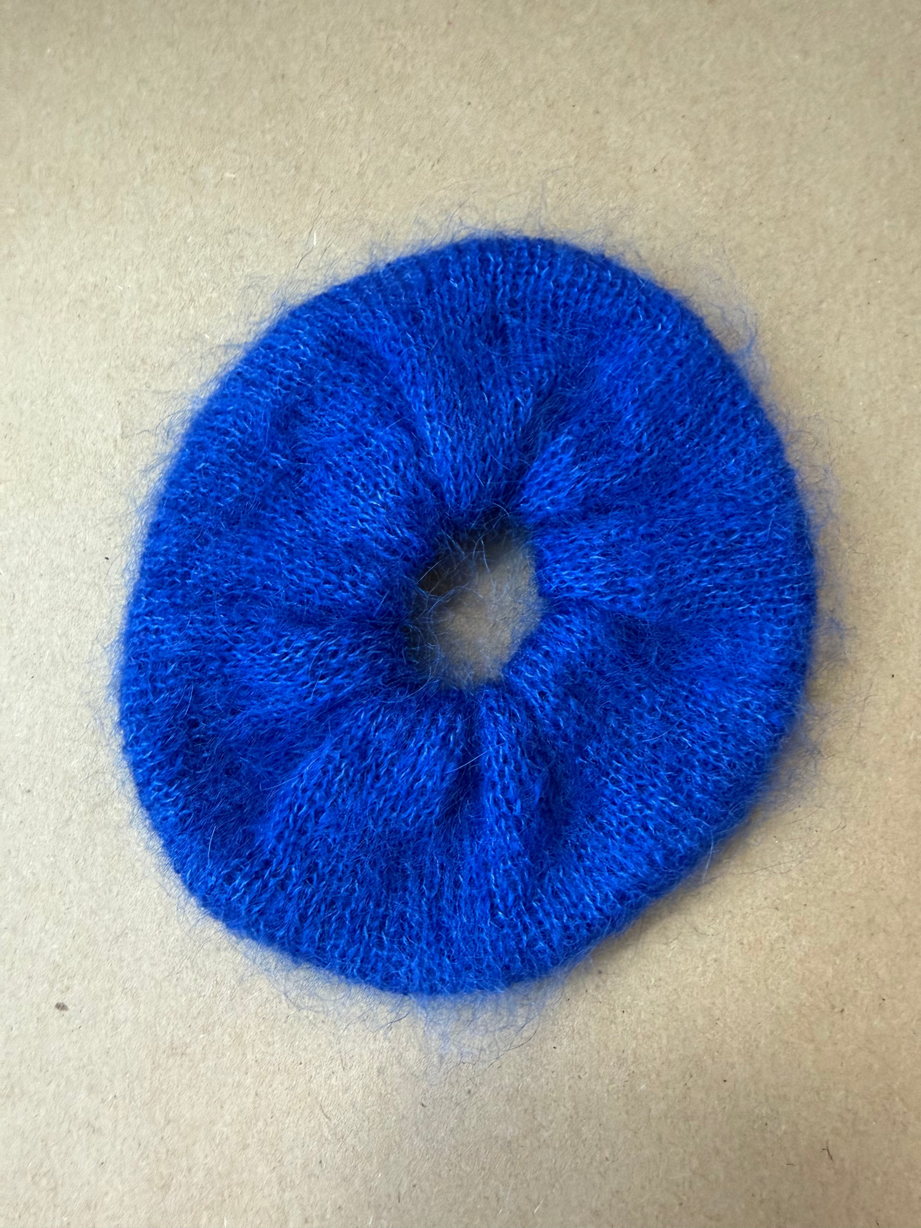 Hand-Knit Mohair Scrunchie | Soft Hair Tie in Mohair or Merino-Mohair Blend