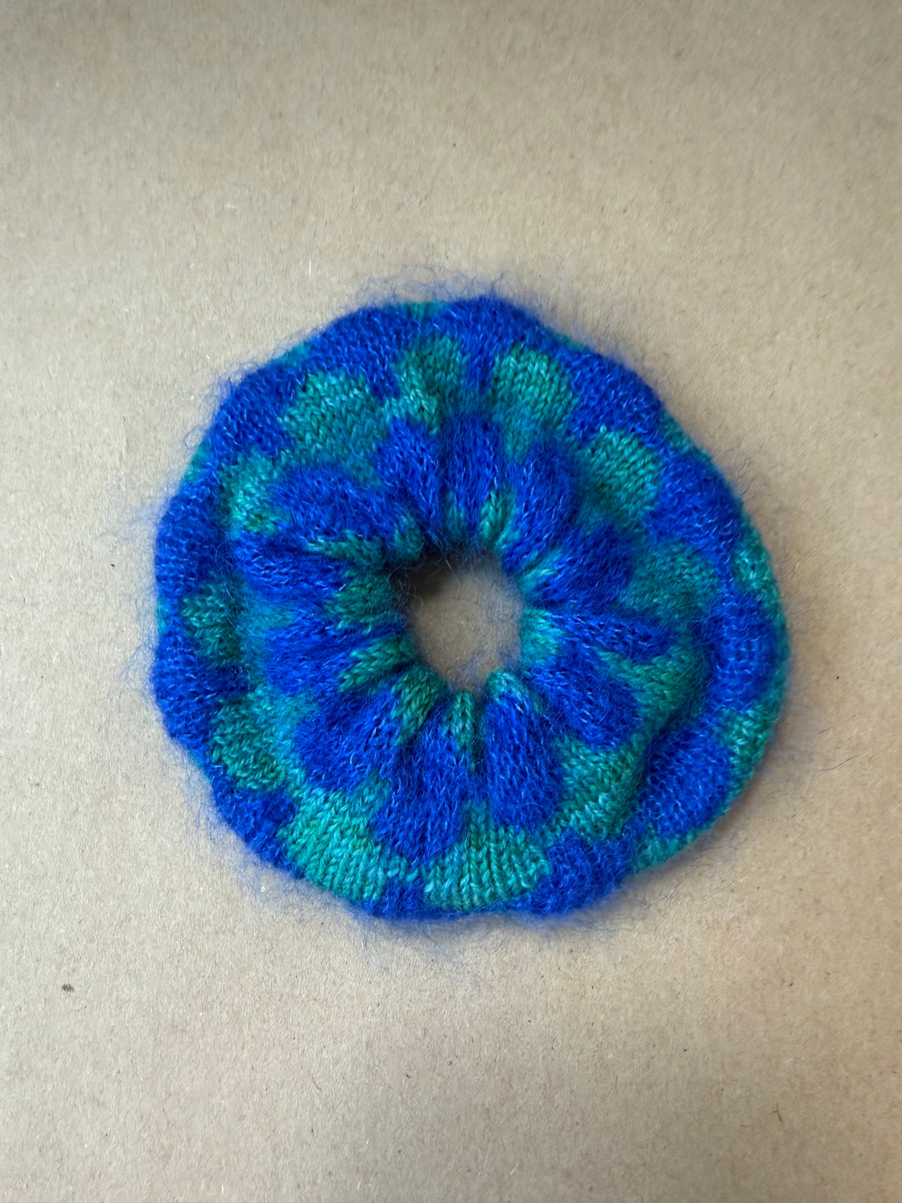 Hand-Knit Mohair Scrunchie | Soft Hair Tie in Mohair or Merino-Mohair Blend