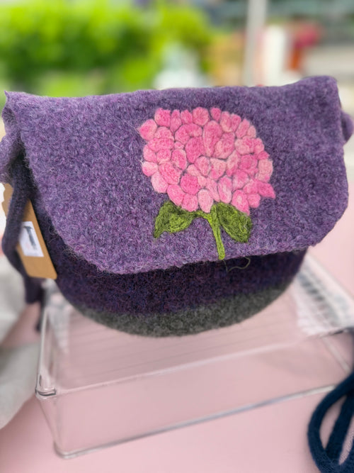 Felted Floral Crossbody Bag — Made to Order
