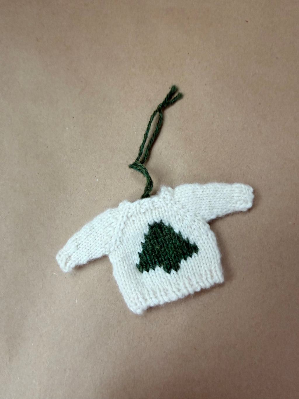 Mini Knit Sweater Ornament — Hand-Knit Christmas Tree Design