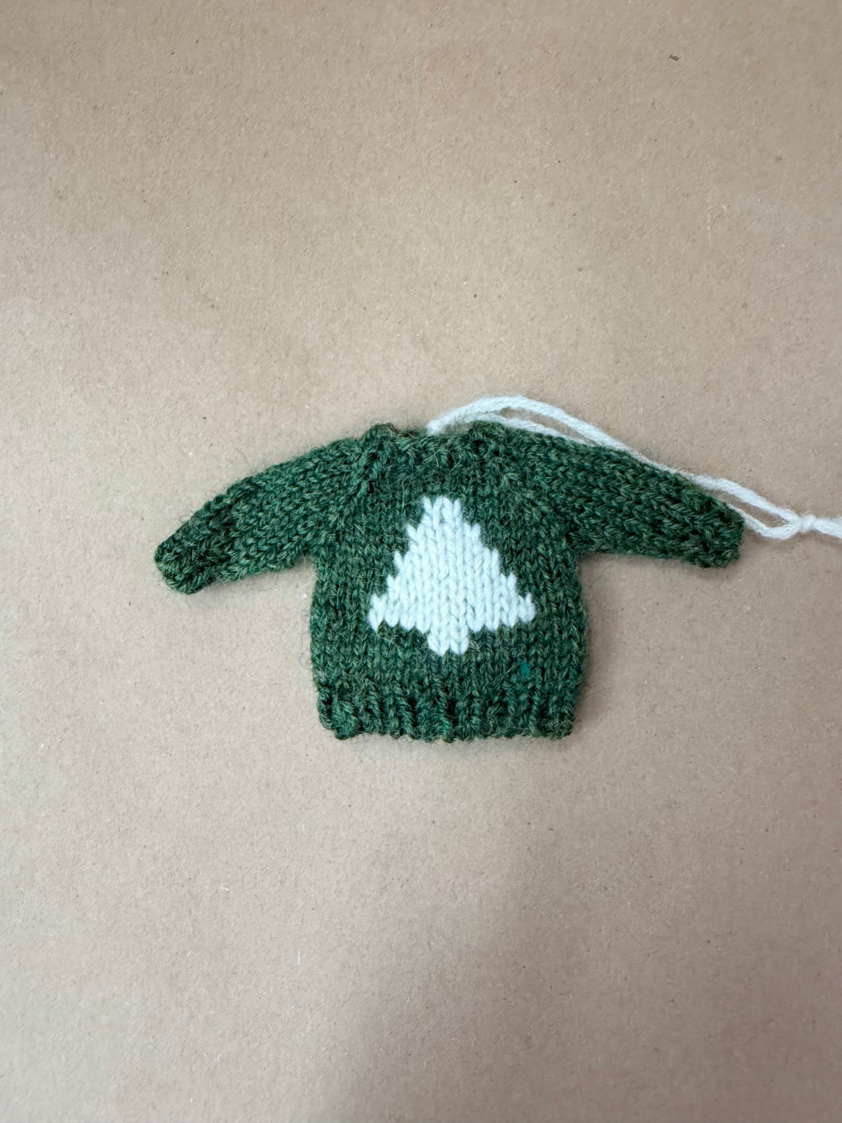 Mini Knit Sweater Ornament — Hand-Knit Christmas Tree Design