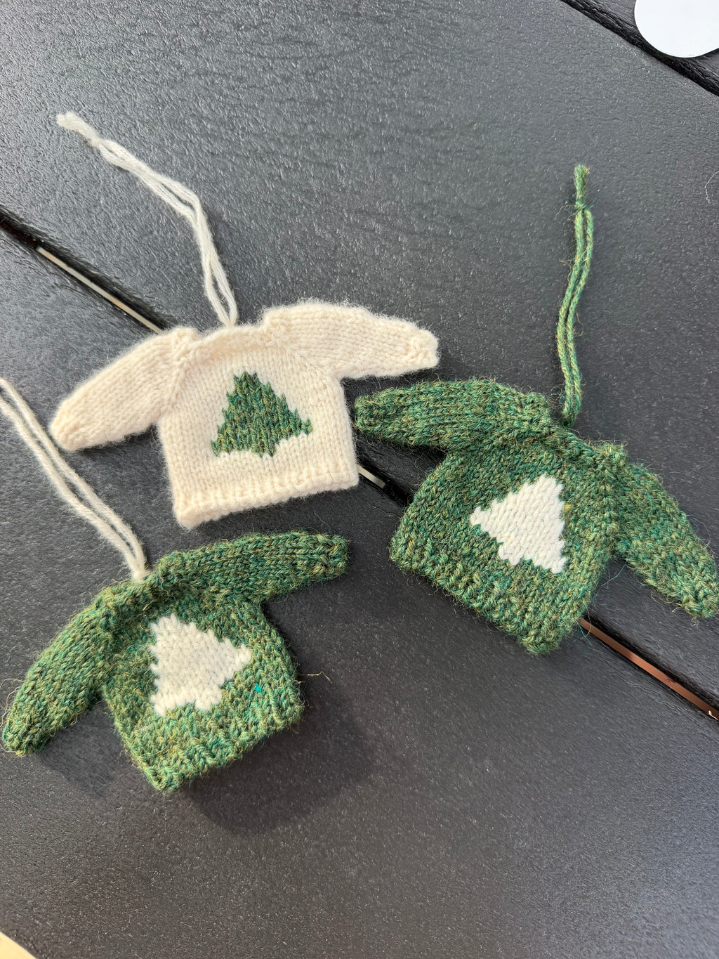 Mini Knit Sweater Ornament — Hand-Knit Christmas Tree Design