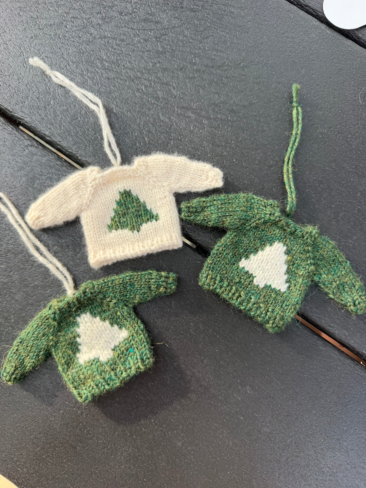 Mini Knit Sweater Ornament — Hand-Knit Christmas Tree Design