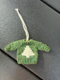 Mini Knit Sweater Ornament — Hand-Knit Christmas Tree Design