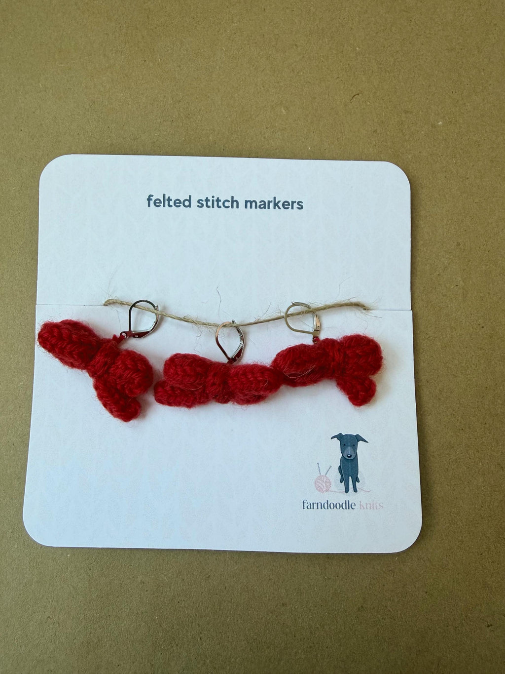 Felted Wool Stitch Markers | Handmade Knitting Stitch Markers | Wool Charm Markers | Set of 3