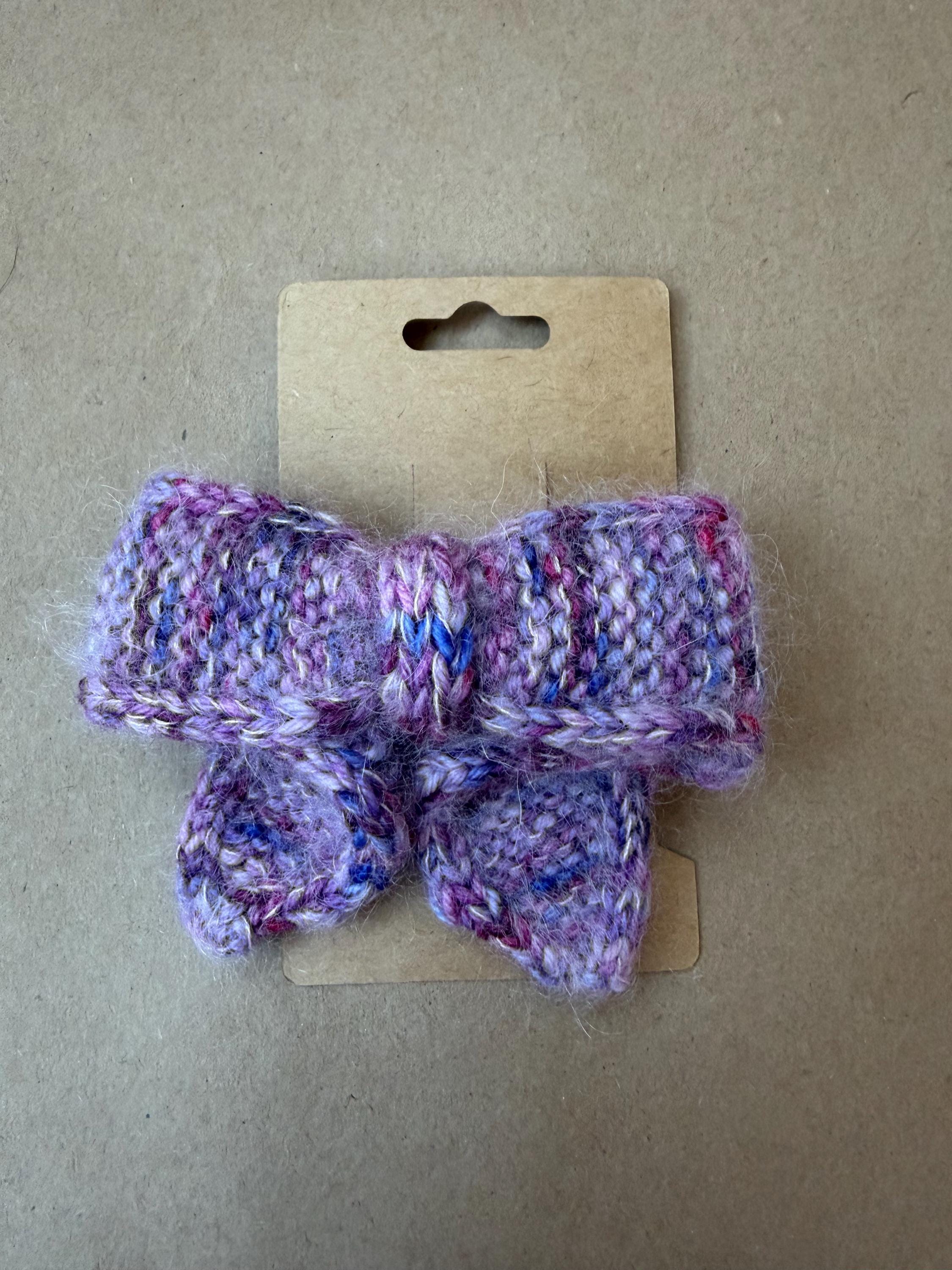 Hand-Knit Bow Hair Clip | Knit Barrette in Small & Large