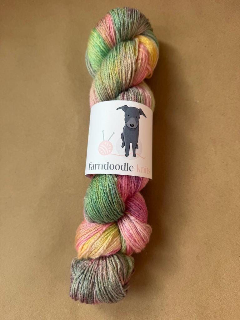 Hand Dyed Yarn "Flower Market" – Spring Floral DK, Worsted, Kid Silk Mohair