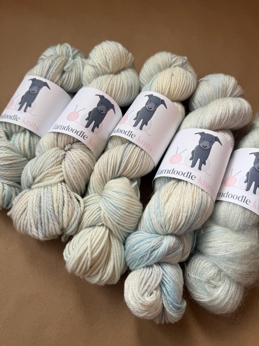 Hand-Dyed Yarn | Cumulus | Multiple Bases & Weights | Pastel Blue Tonal | Knitting & Crochet
