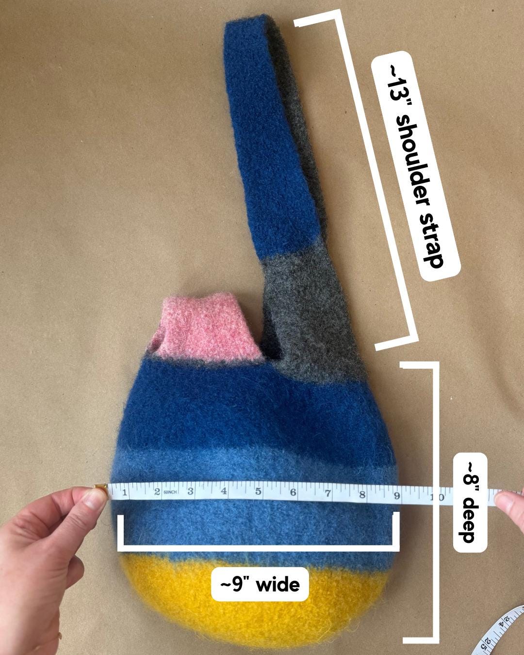 Felted Wool Knot Bag | Handmade Japanese Knot Bag | Knitting Project Bag | Felted Wool Tote