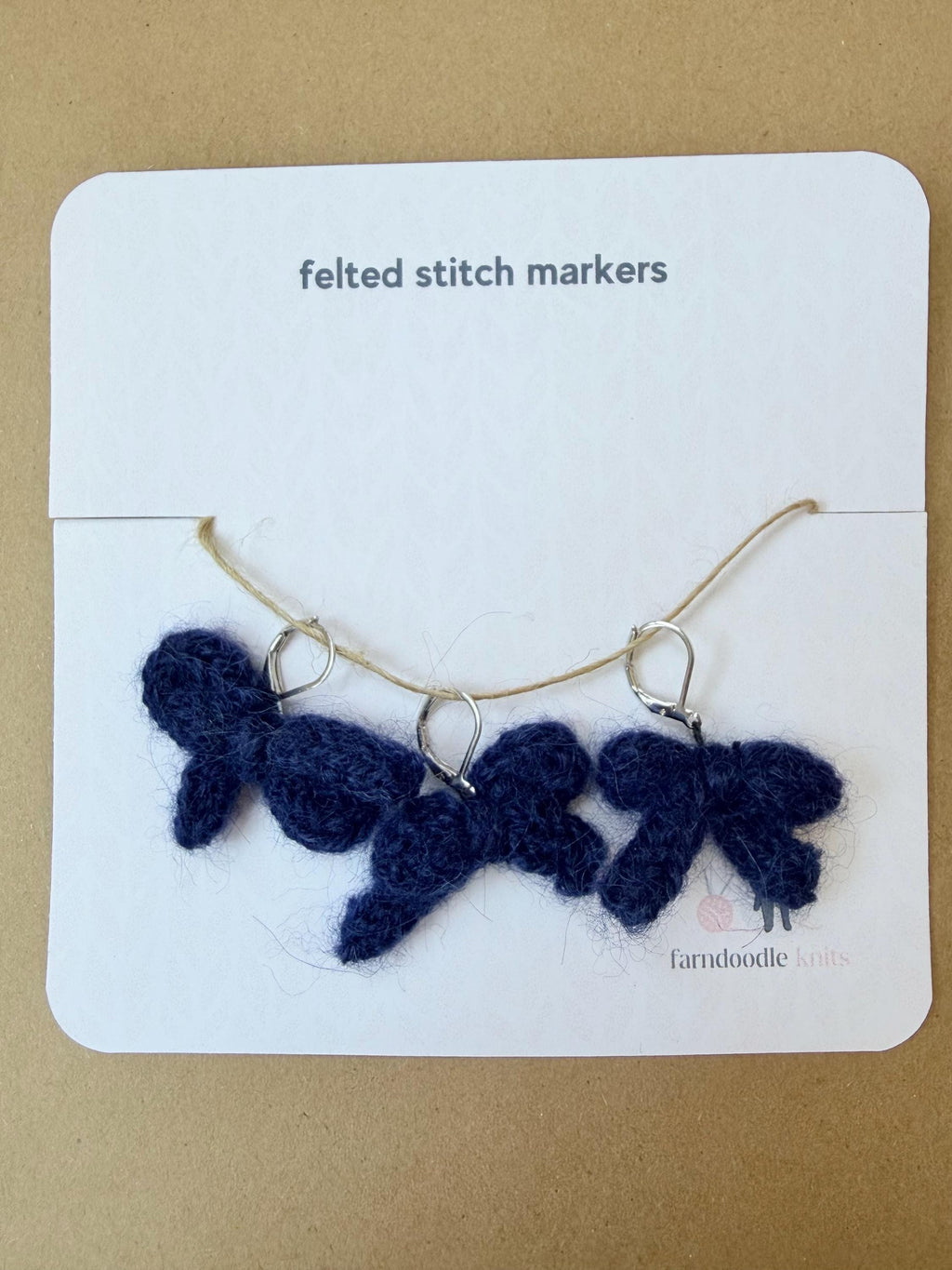 Felted Wool Stitch Markers | Handmade Knitting Stitch Markers | Wool Charm Markers | Set of 3
