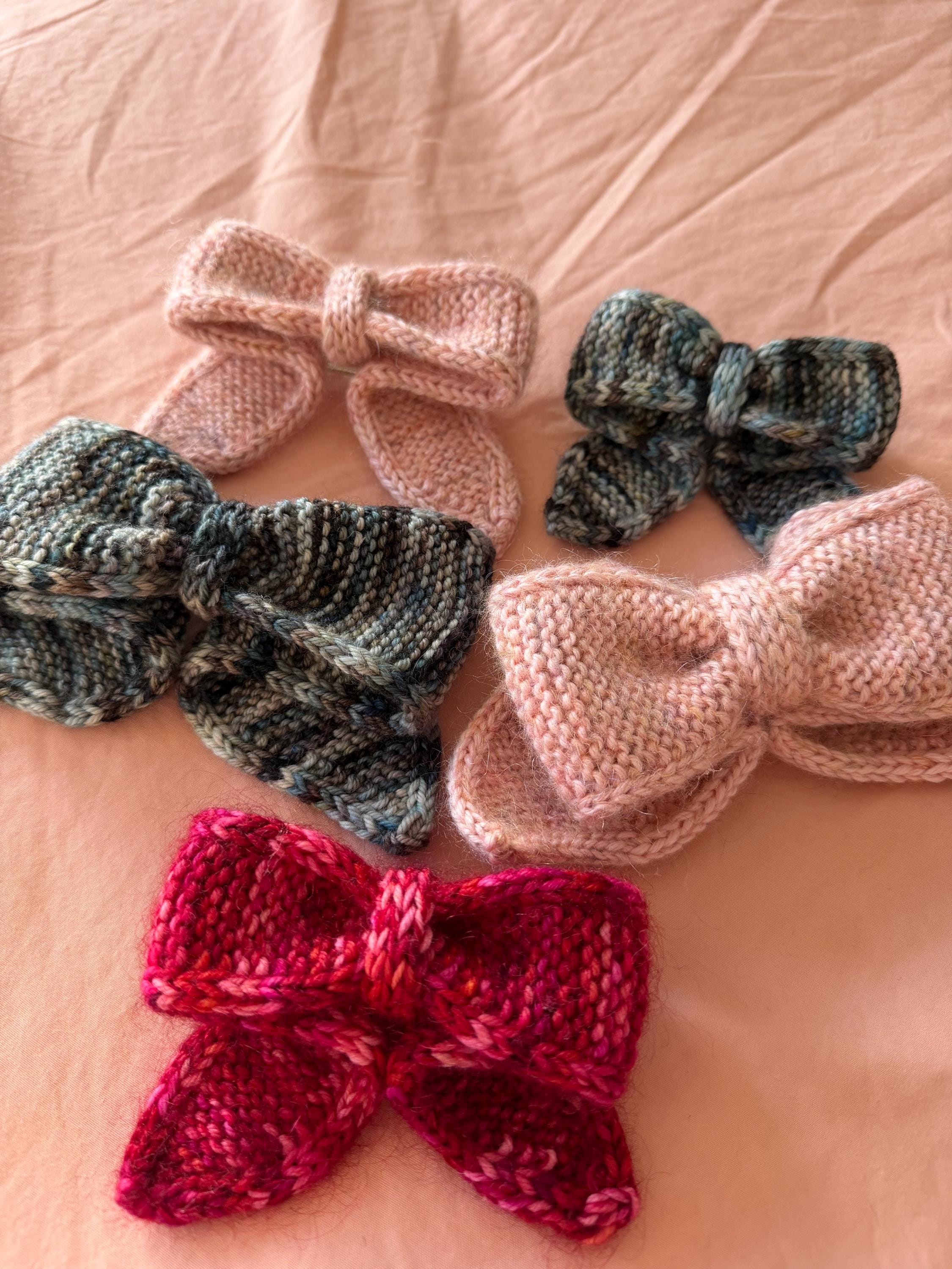 Hand-Knit Bow Hair Clip | Knit Barrette in Small & Large
