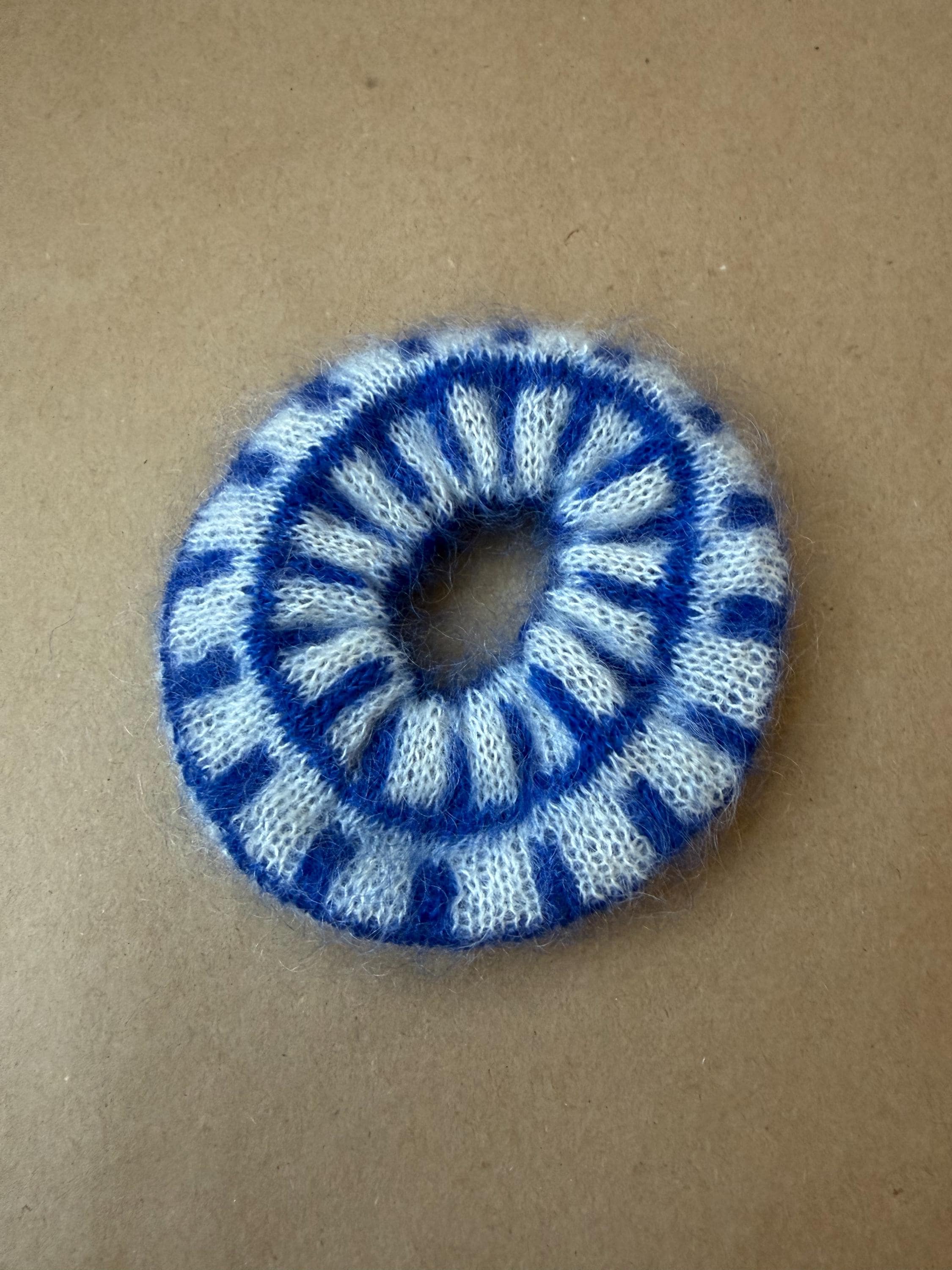 Hand-Knit Mohair Scrunchie | Soft Hair Tie in Mohair or Merino-Mohair Blend