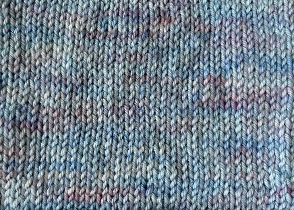Hand-Dyed Lace Yarn | Suri Silk Cloud | Winter Sunrise | 50g 328 yards | Pastel Blue Pink Knitting Yarn