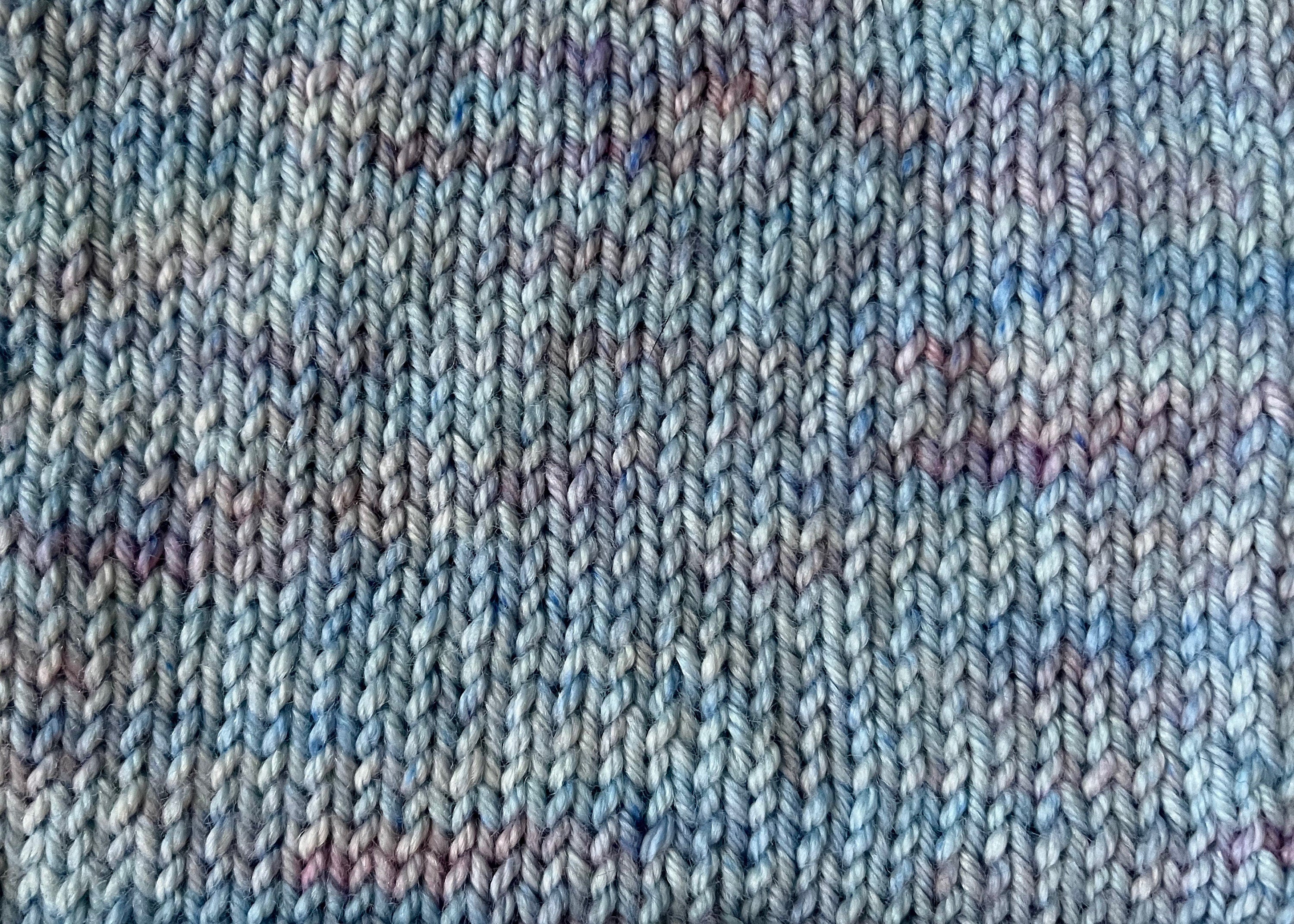 Hand-Dyed Lace Yarn | Suri Silk Cloud | Winter Sunrise | 50g 328 yards | Pastel Blue Pink Knitting Yarn